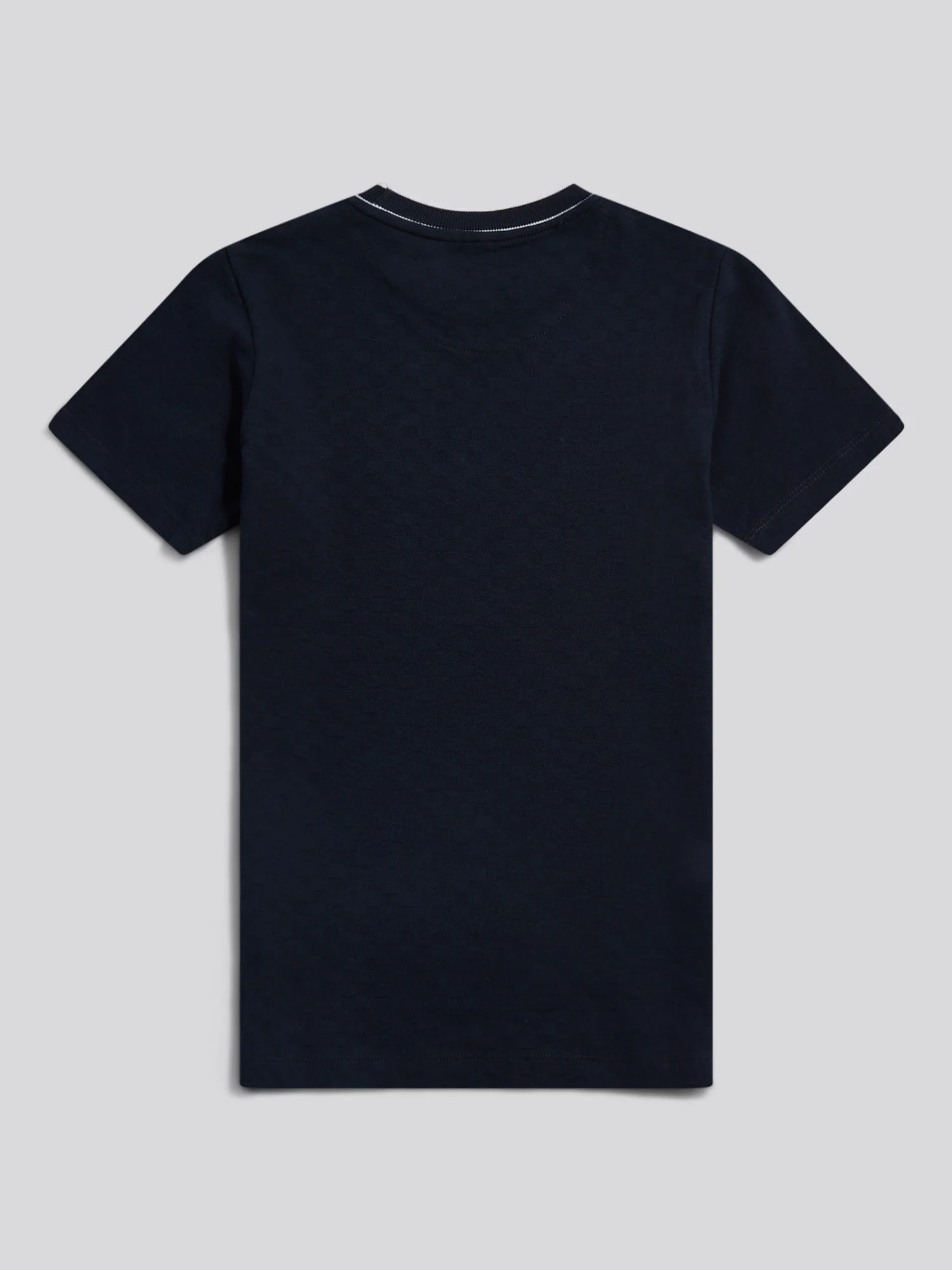 Boys Tipped Pique T-Shirt in Dark Sapphire Navy - Image 6