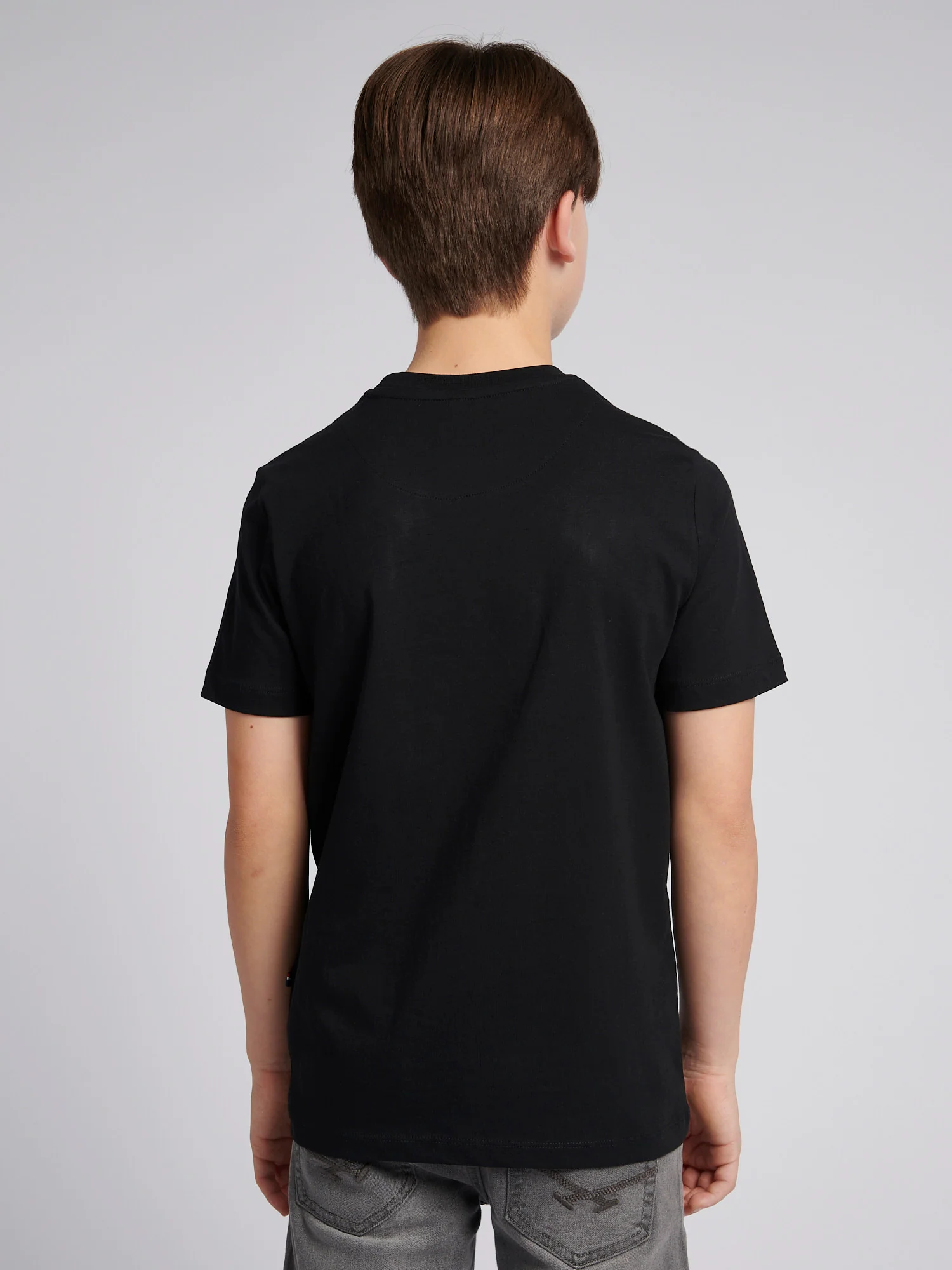 Boys USPA Circle Print T-Shirt in Black - Image 4