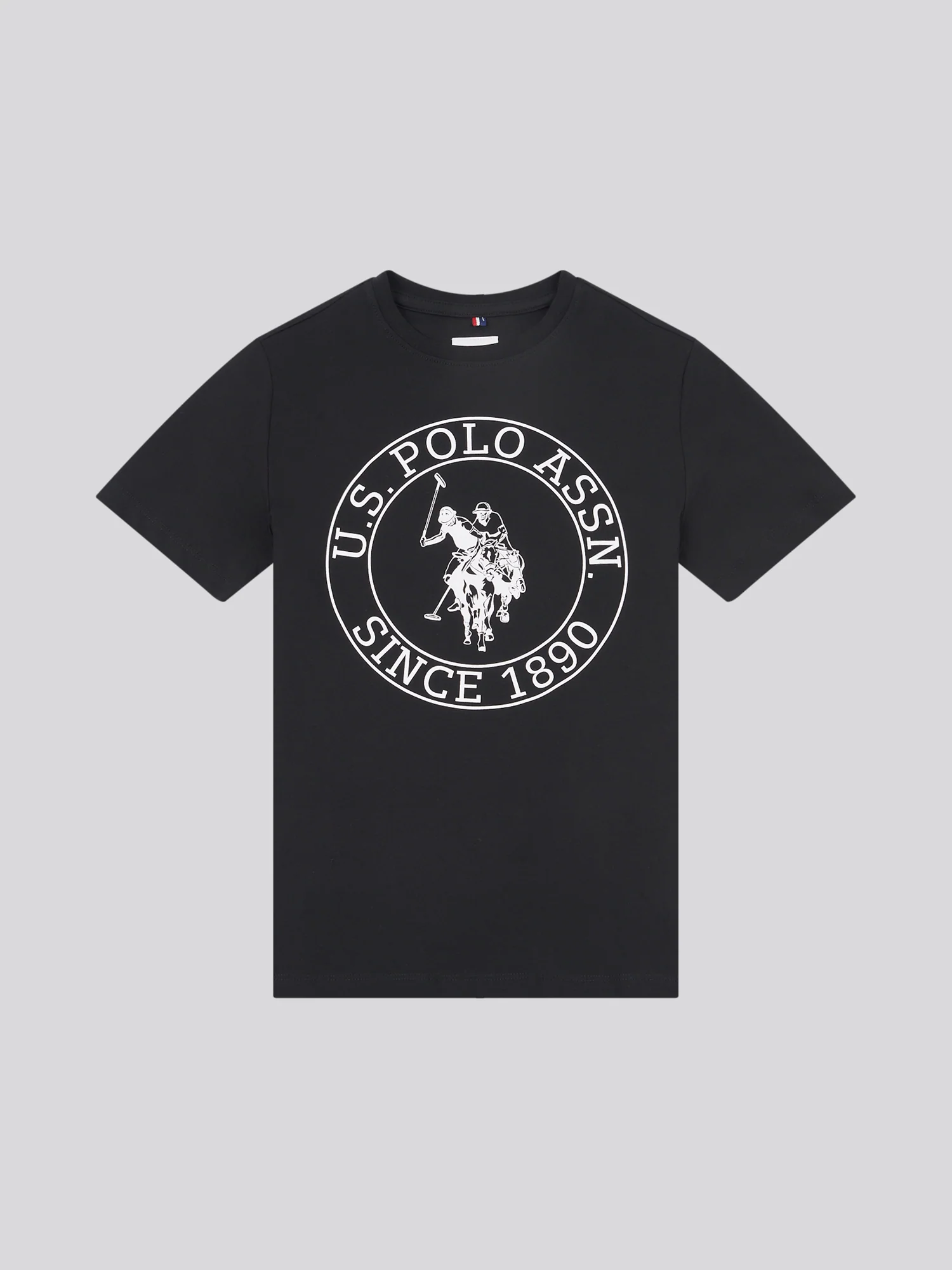 Boys USPA Circle Print T-Shirt in Black - Image 6