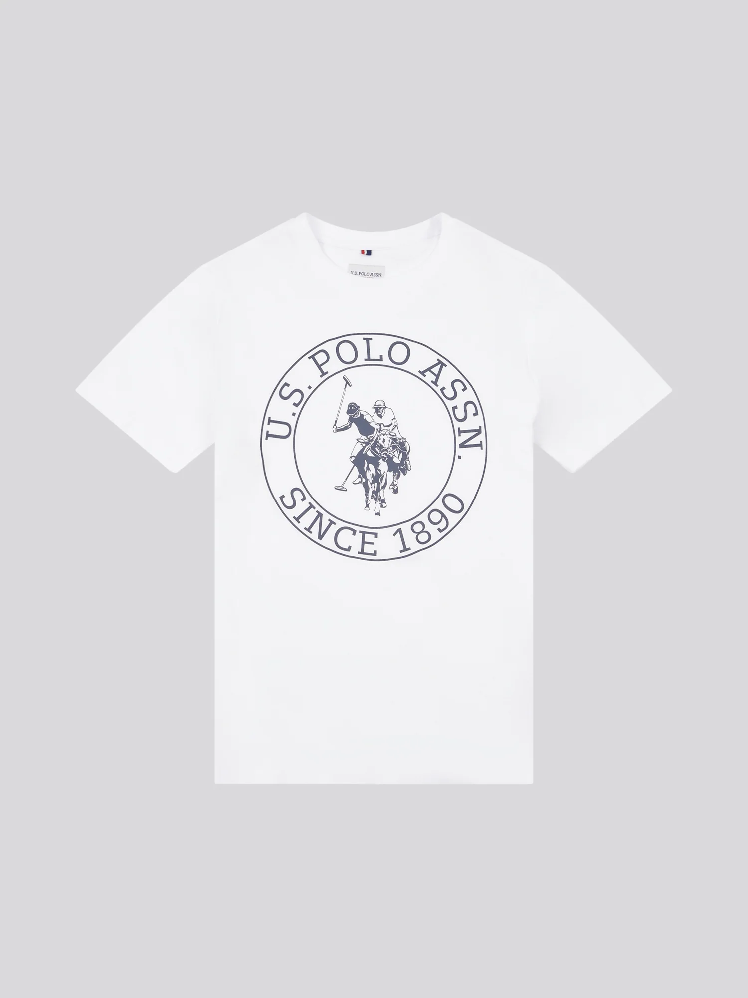 Boys USPA Circle Print T-Shirt in Bright White - Image 6