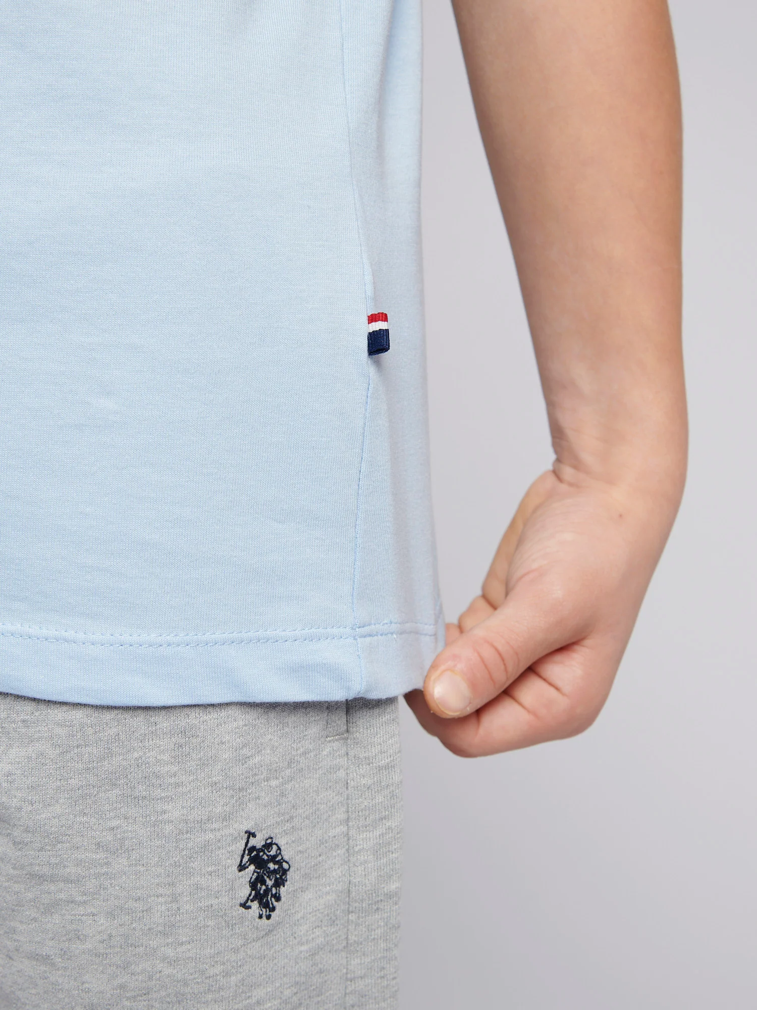 Boys USPA Circle Print T-Shirt in Chambray Blue - Image 5