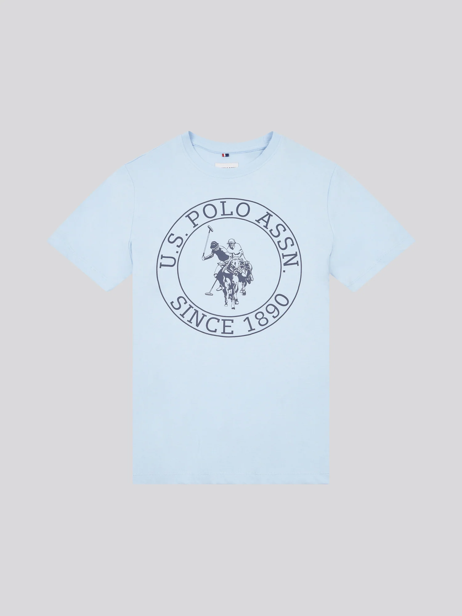 Boys USPA Circle Print T-Shirt in Chambray Blue - Image 6