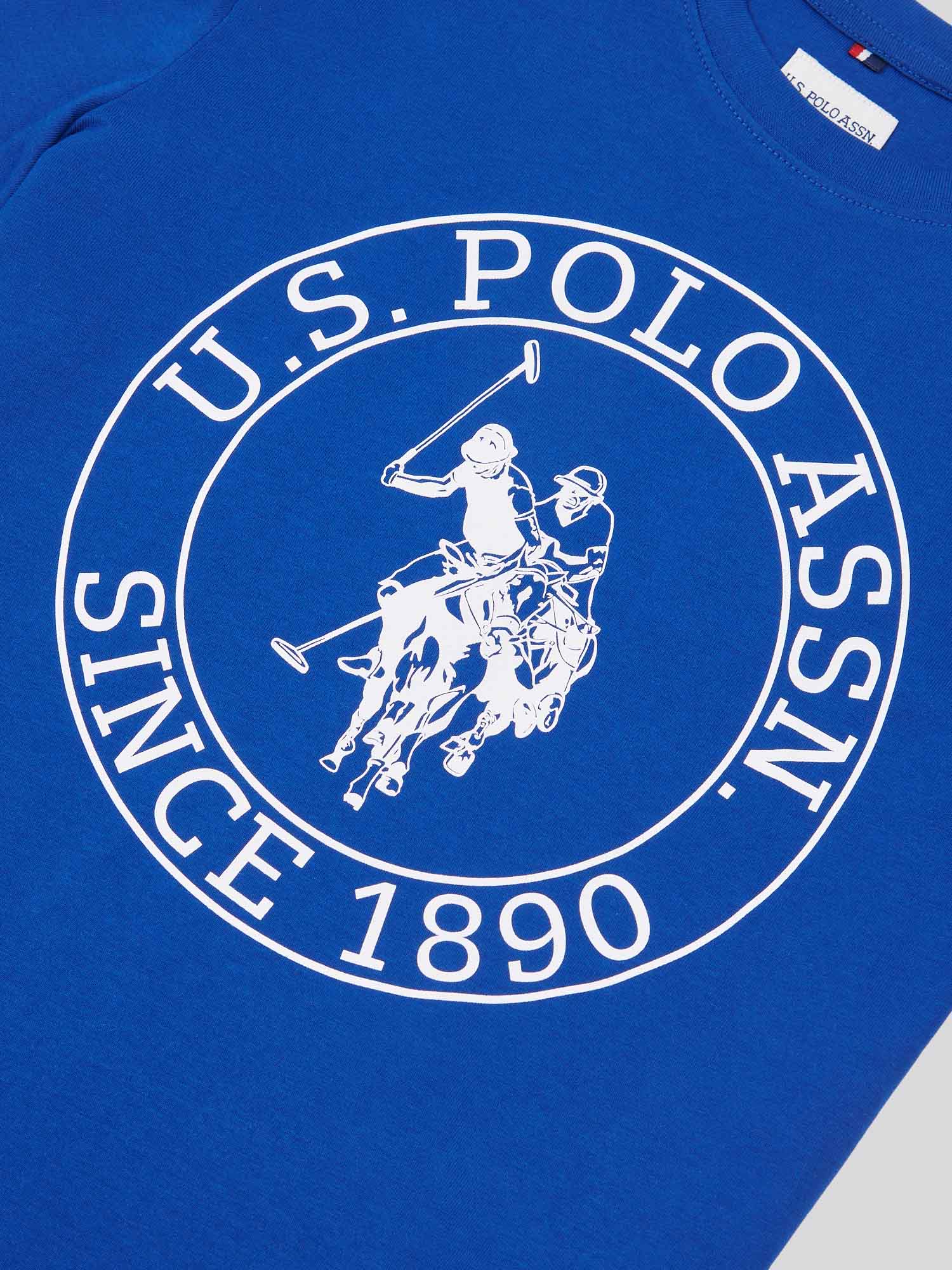 Boys USPA Circle Print T-Shirt in Sodalite Blue - Image 7