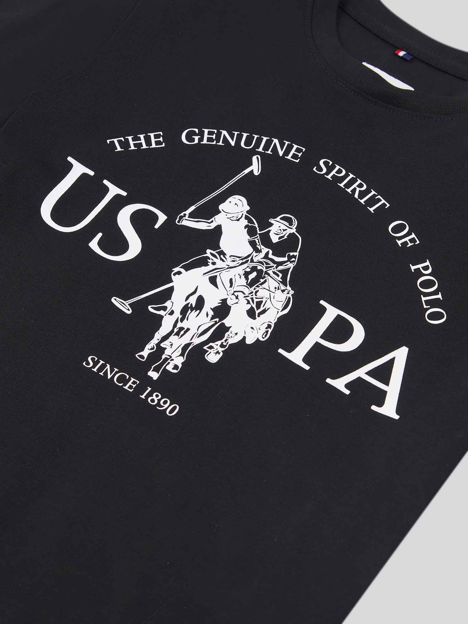 Boys USPA Print Graphic T-Shirt in Black - Image 7