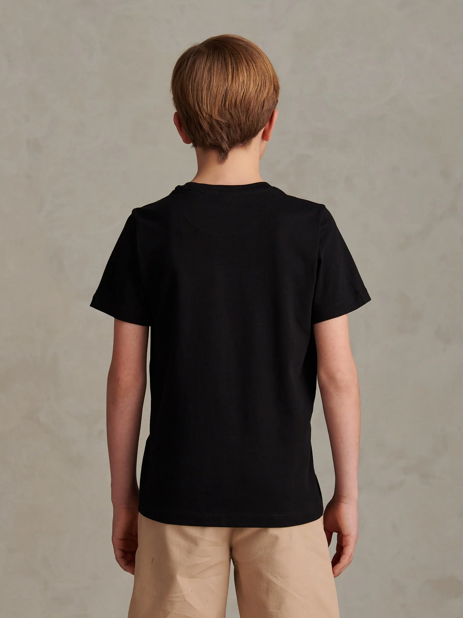 Boys USPA Print Graphic T-Shirt Black Bright White DHM - Image 4