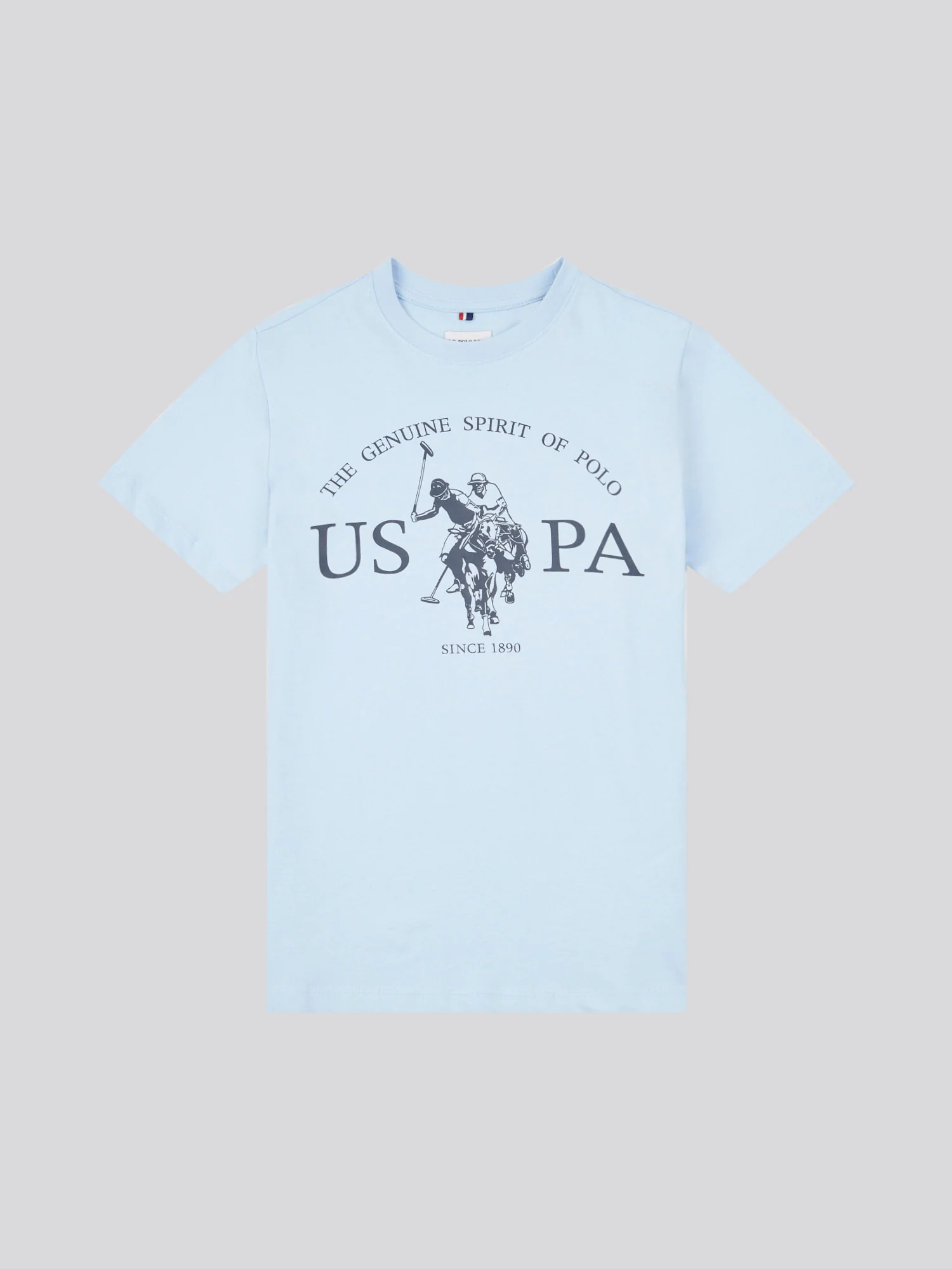 Boys USPA Print Graphic T-Shirt in Chambray Blue - Image 5
