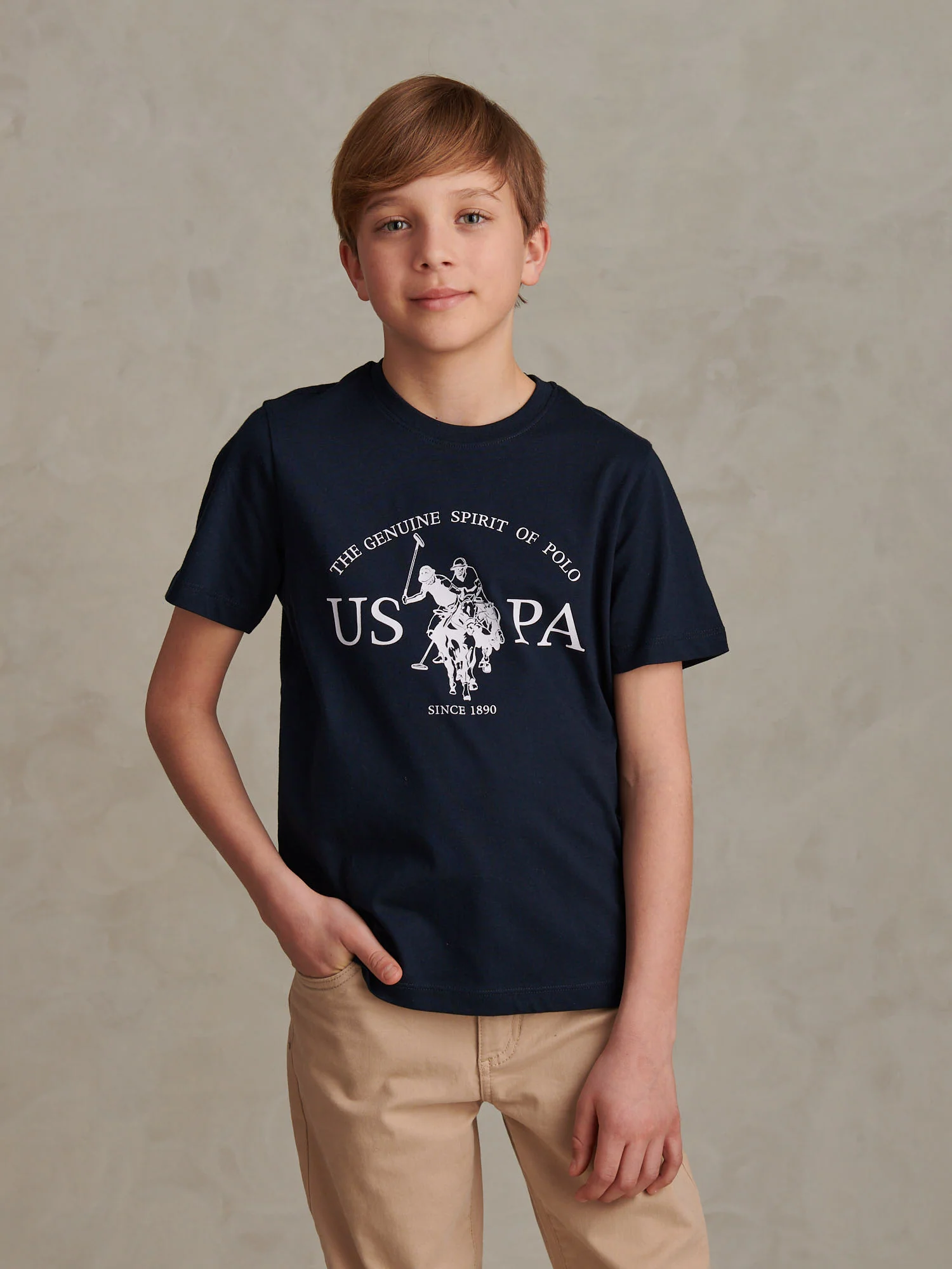 Boys USPA Print Graphic T-Shirt Dark Sapphire Navy