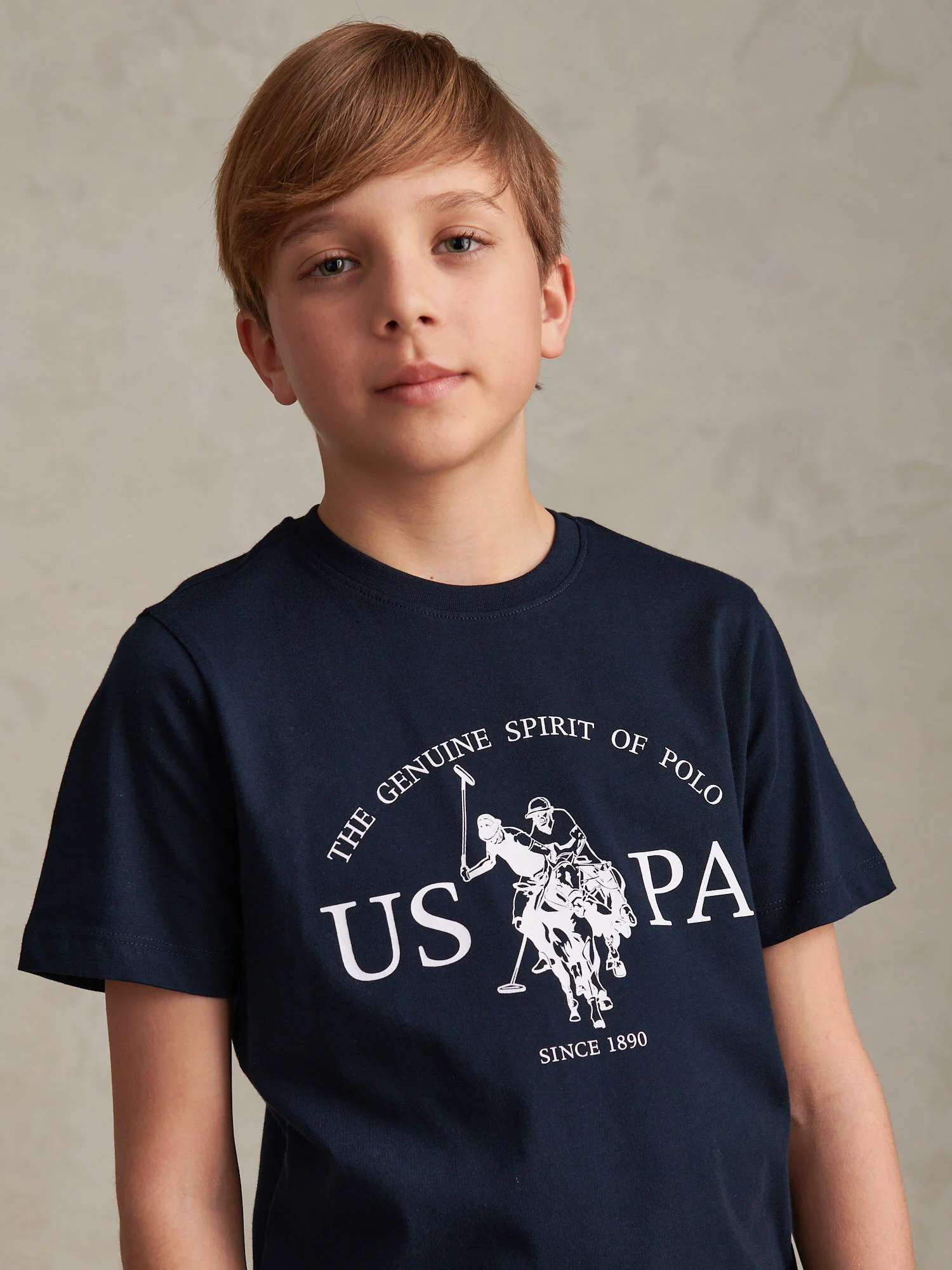 Boys USPA Print Graphic T-Shirt Dark Sapphire Navy - Image 2