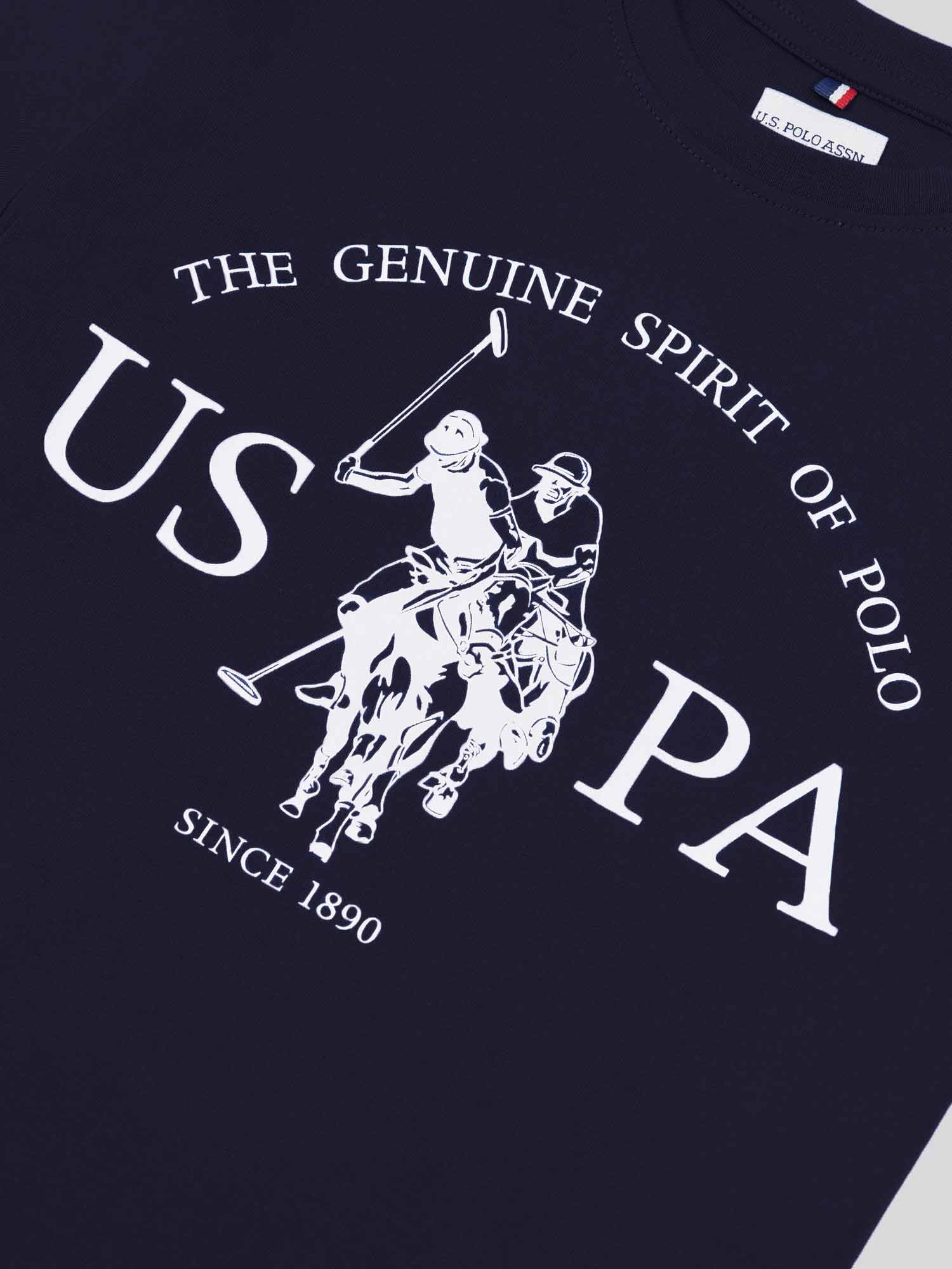 Boys USPA Print Graphic T-Shirt in Dark Sapphire Navy - Image 7