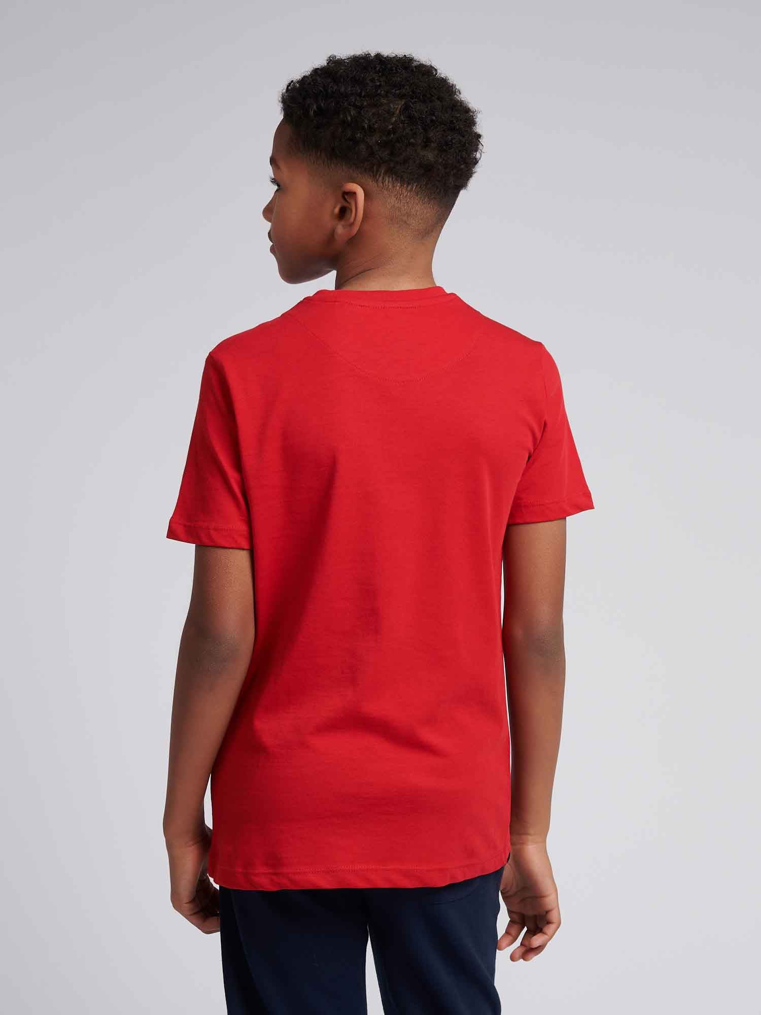 Boys USPA Print Graphic T-Shirt in Haute Red - Image 4