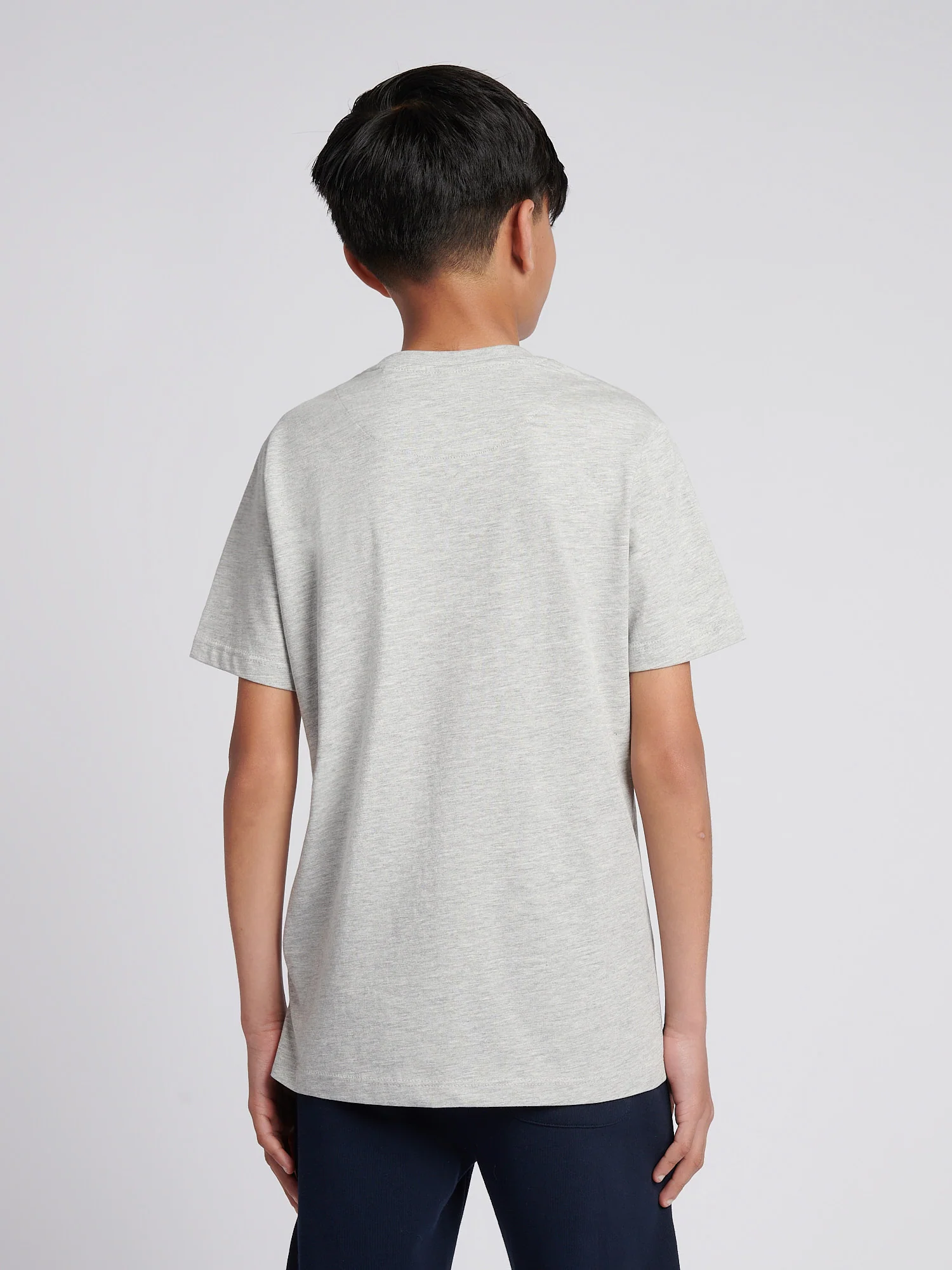 Boys USPA Print Graphic T-Shirt in Mid Grey Marl - Image 4
