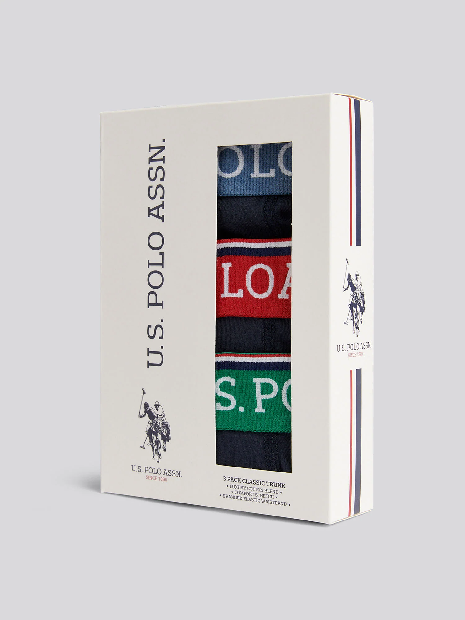 Boys USPA Trunk 3 Pack in Dark Sapphire Navy - Image 3