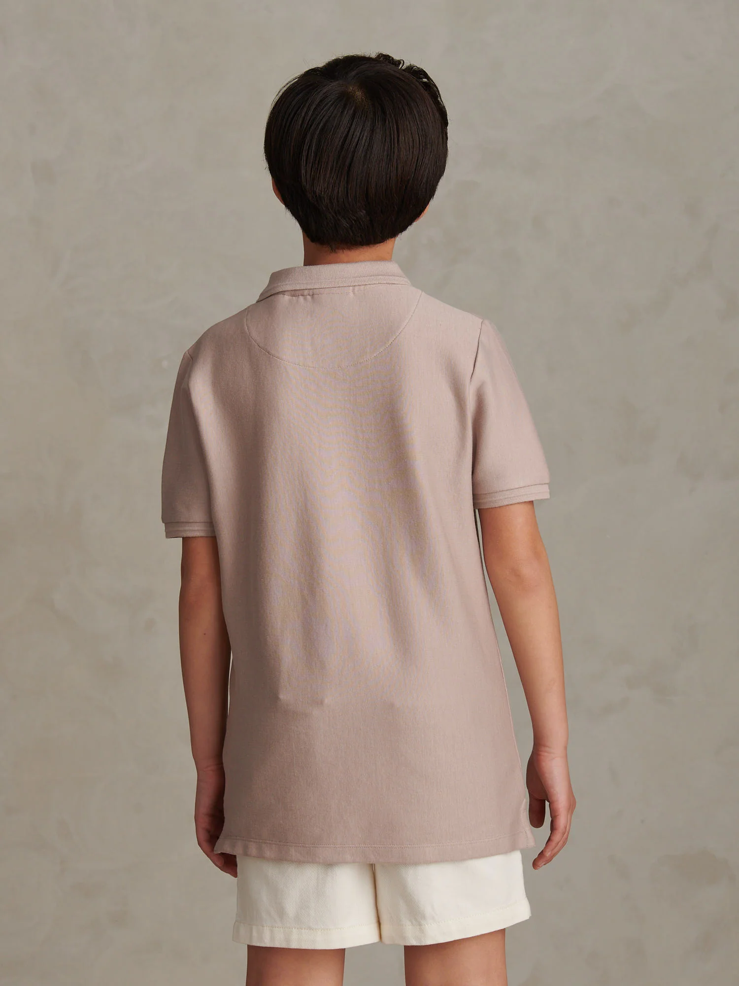 Boys Vertical Stripe Polo Shirt in Atmosphere - Image 4