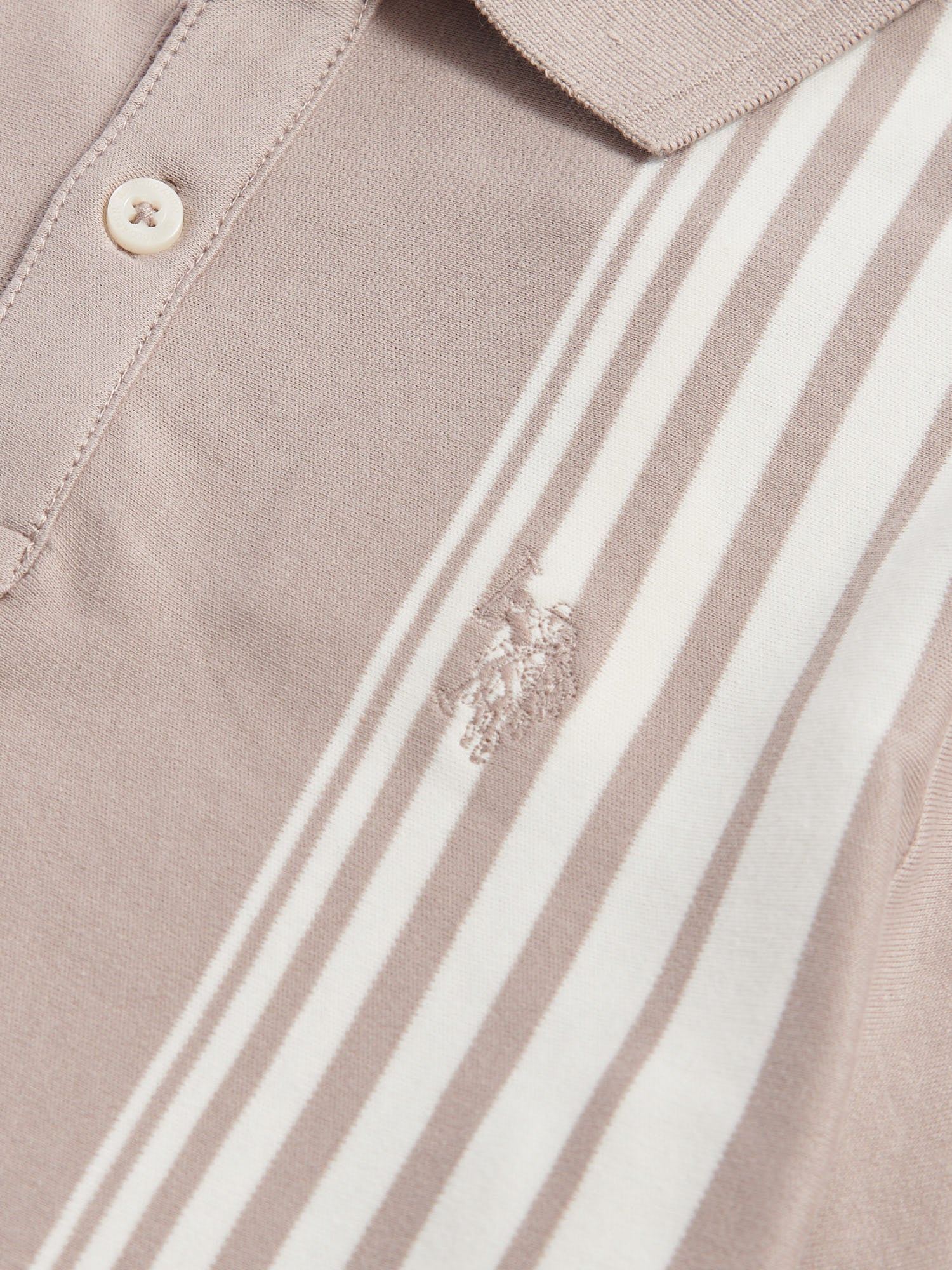 Boys Vertical Stripe Polo Shirt in Atmosphere - Image 7