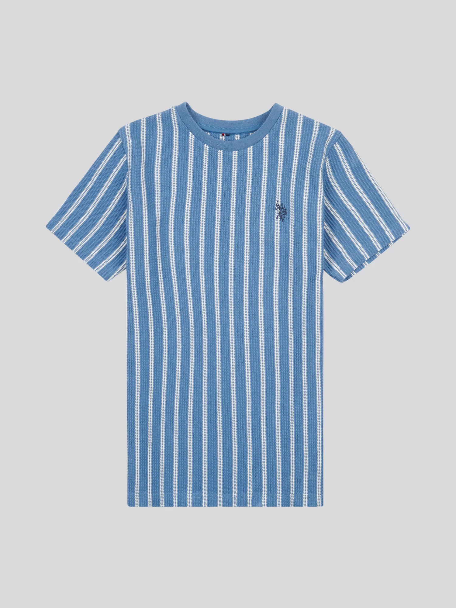 Boys Vertical Texture T-Shirt in Blue Horizon - Image 5