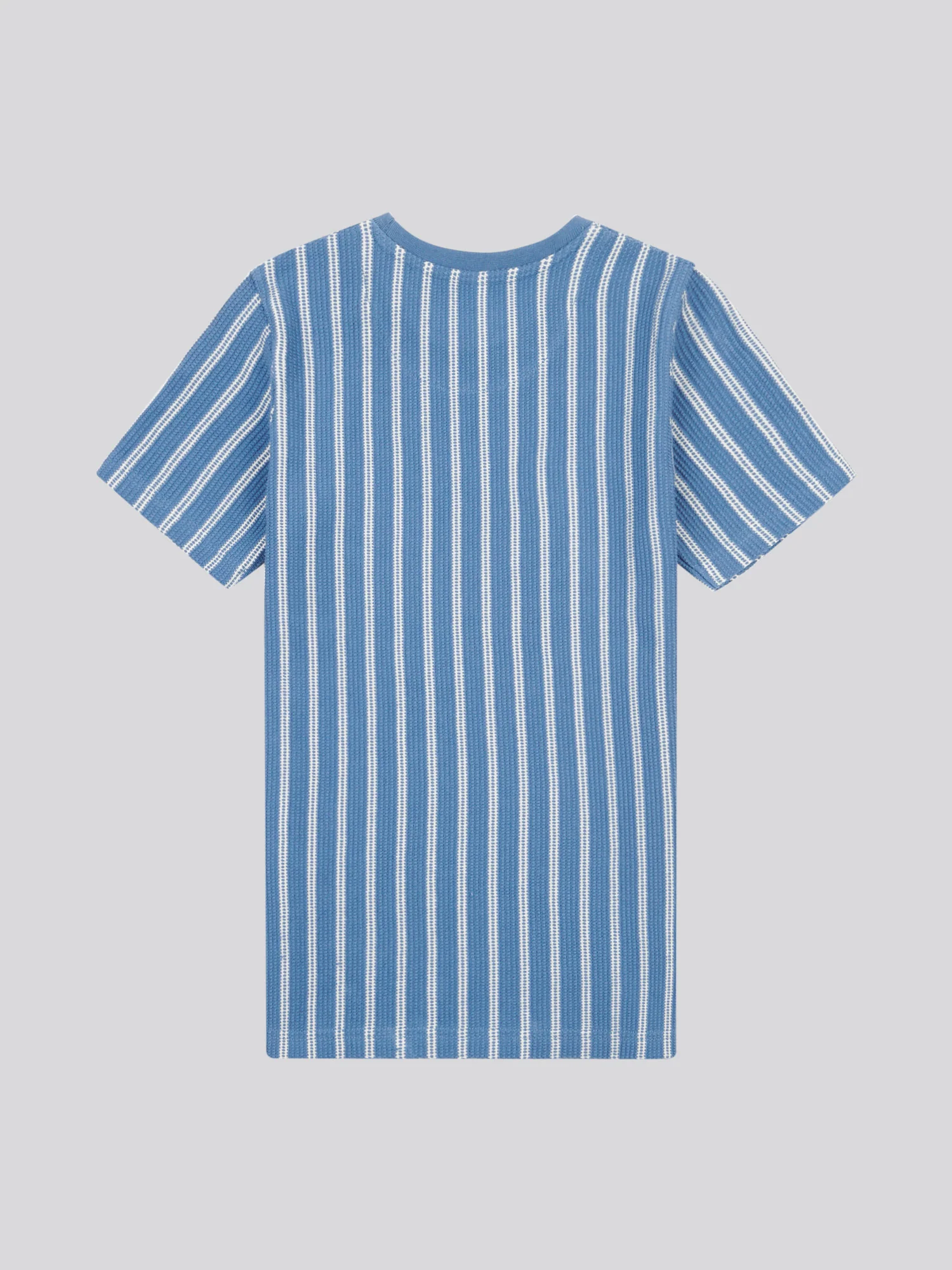 Boys Vertical Texture T-Shirt in Blue Horizon - Image 6