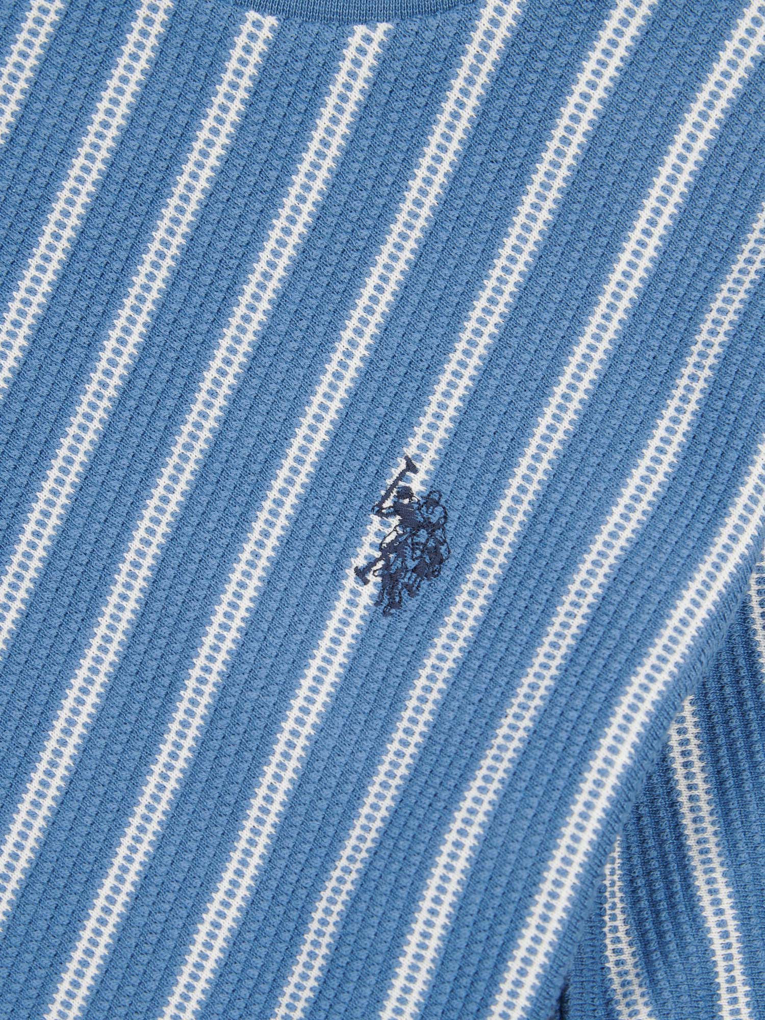 Boys Vertical Texture T-Shirt in Blue Horizon - Image 7