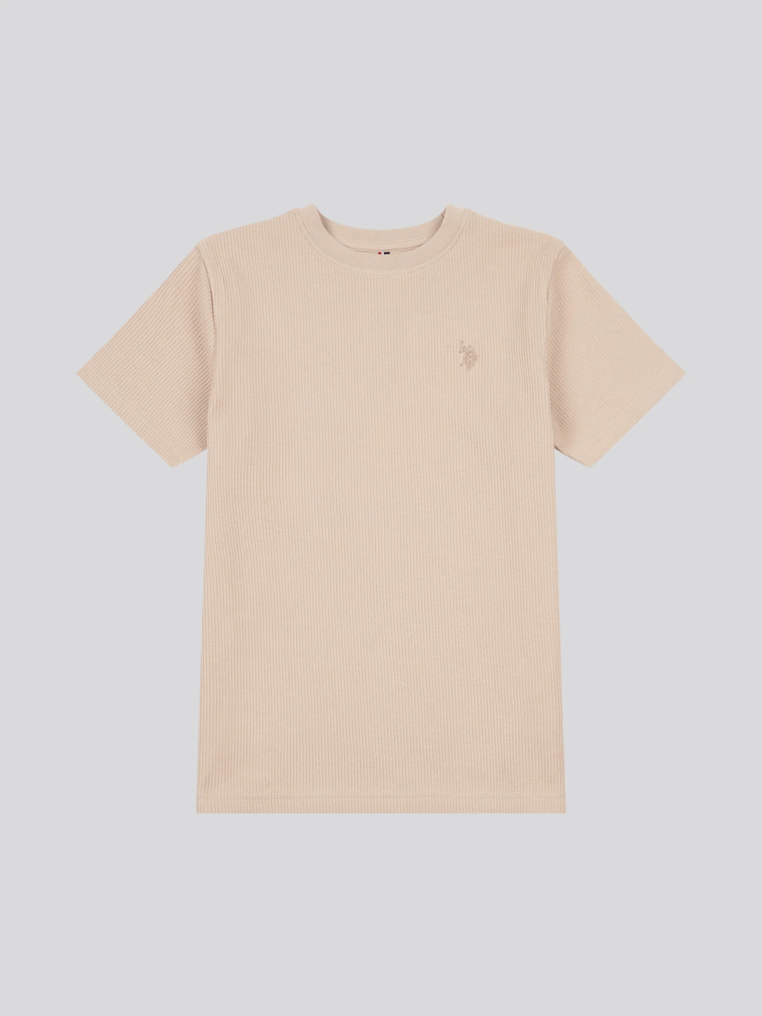 Boys Vertical Texture T-Shirt in Doeskin - Image 6