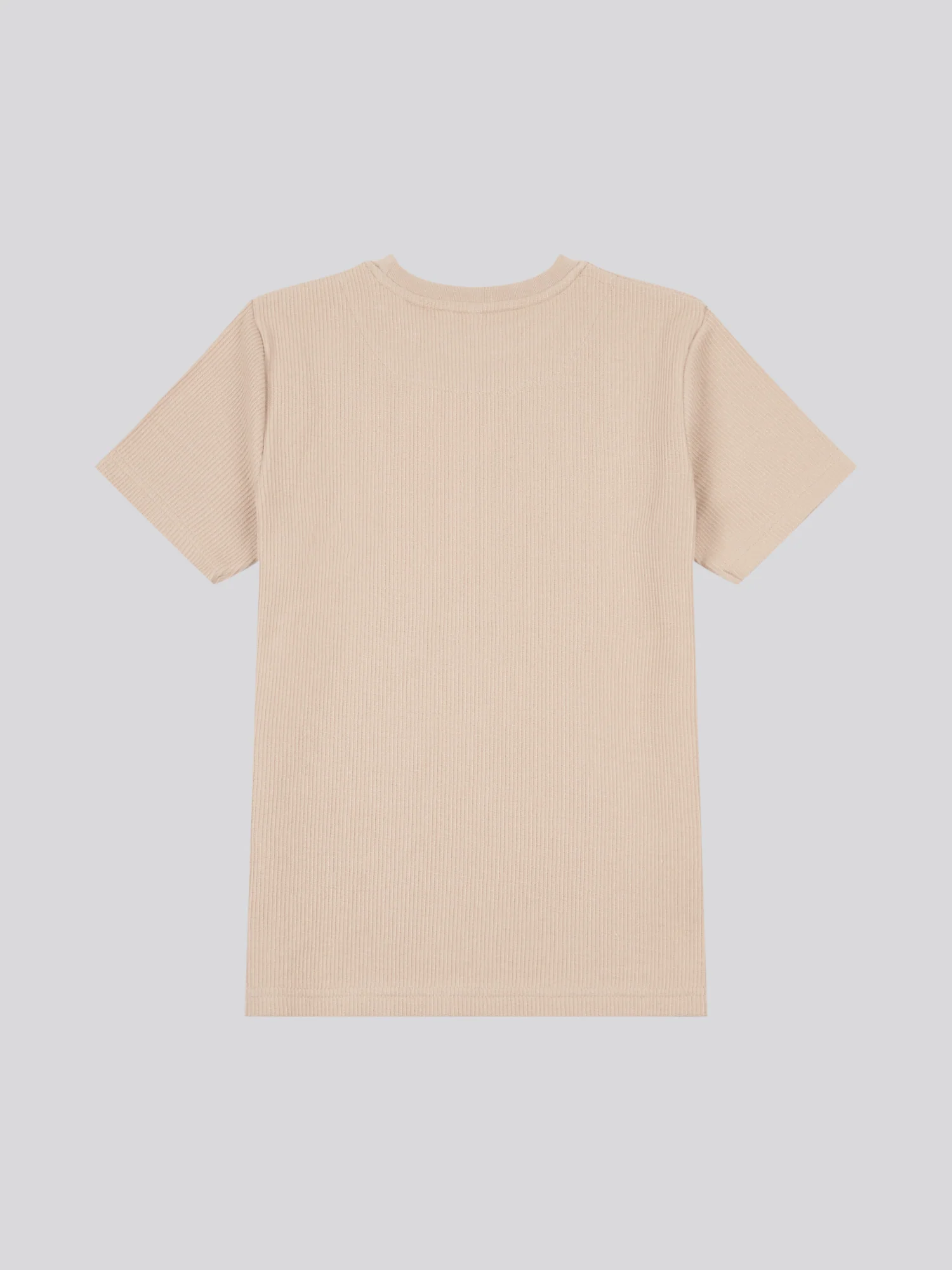 Boys Vertical Texture T-Shirt in Doeskin - Image 7