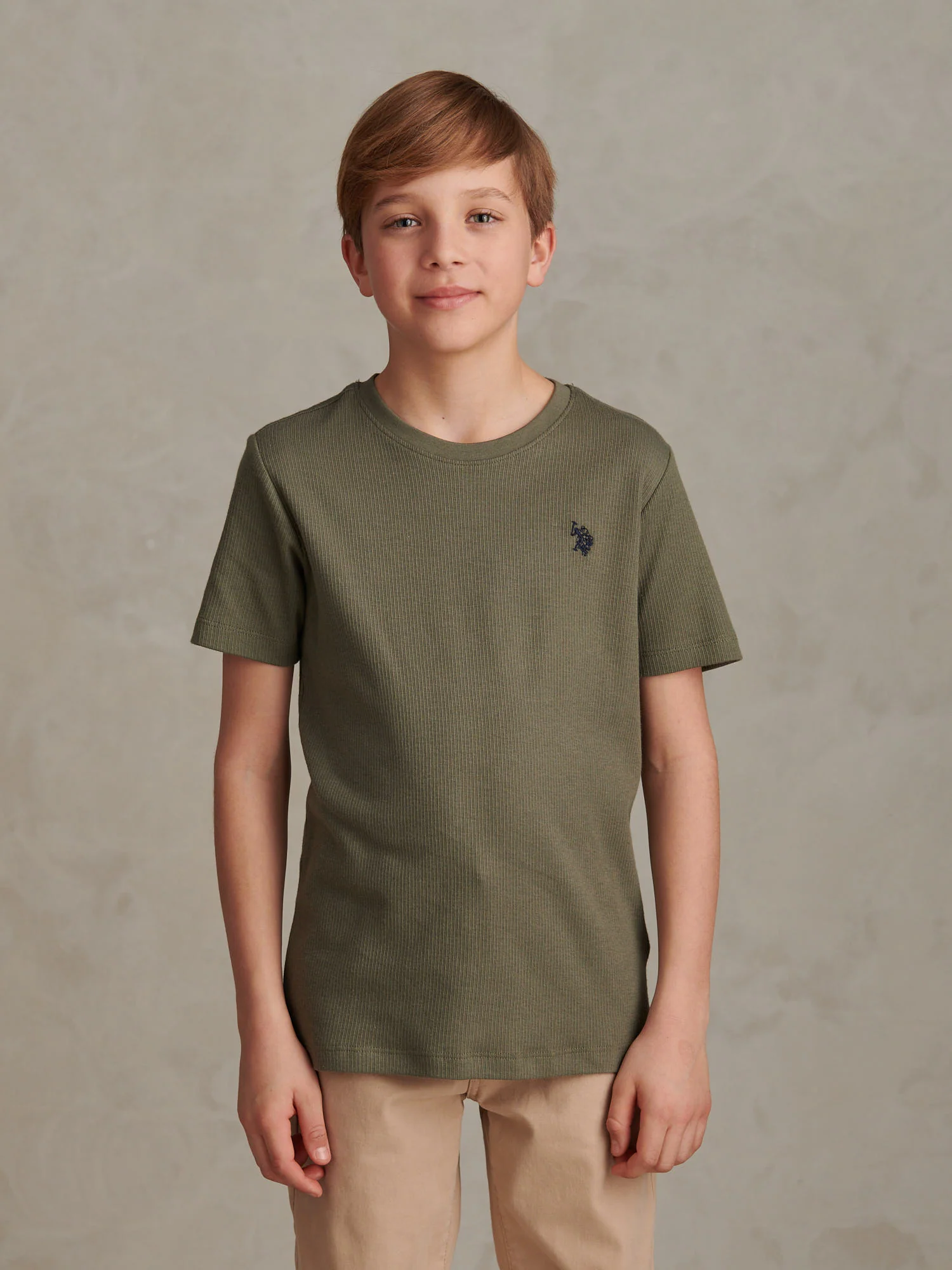 Boys Vertical Texture T-Shirt Mulled Basil