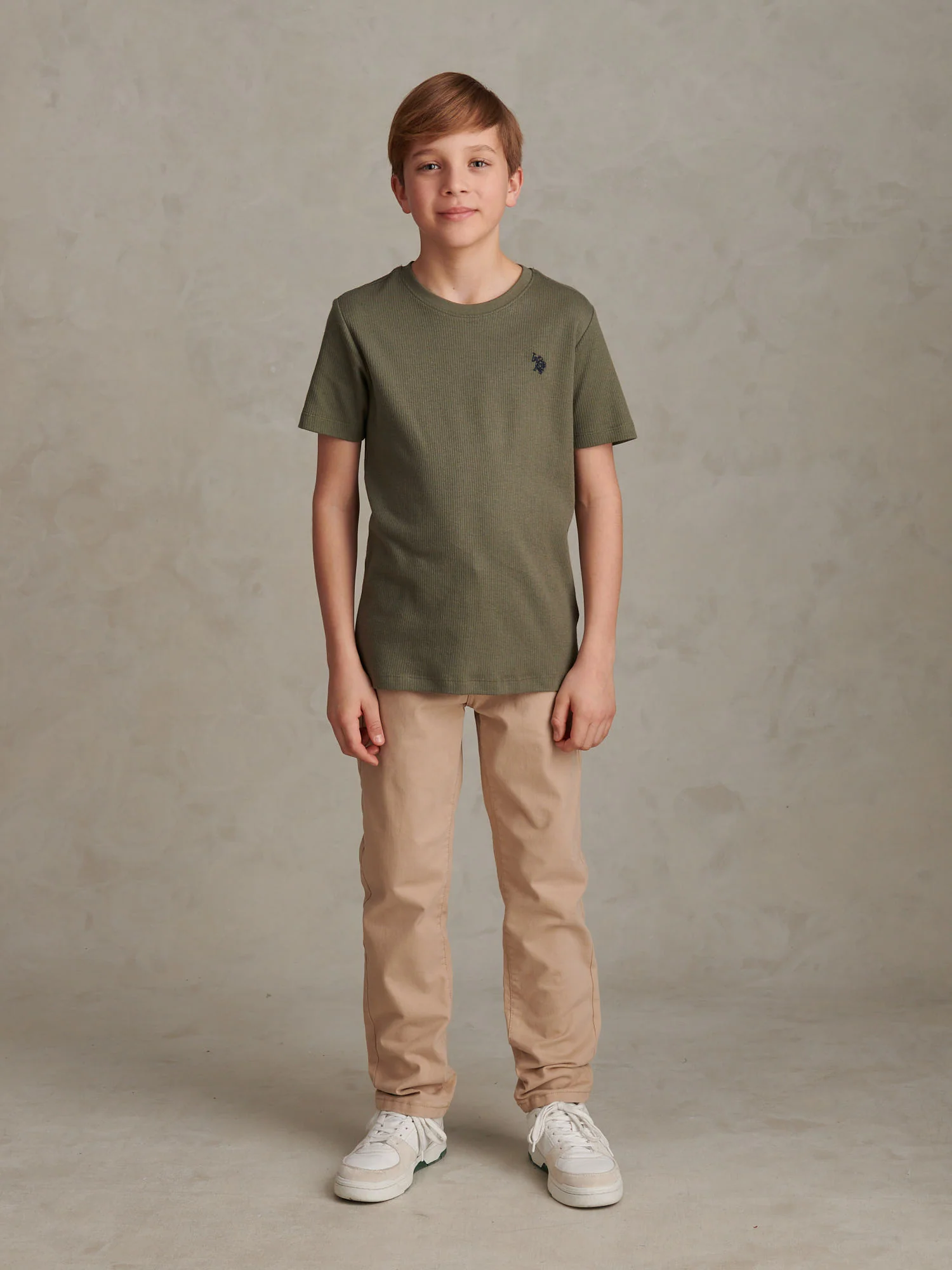 Boys Vertical Texture T-Shirt Mulled Basil - Image 3