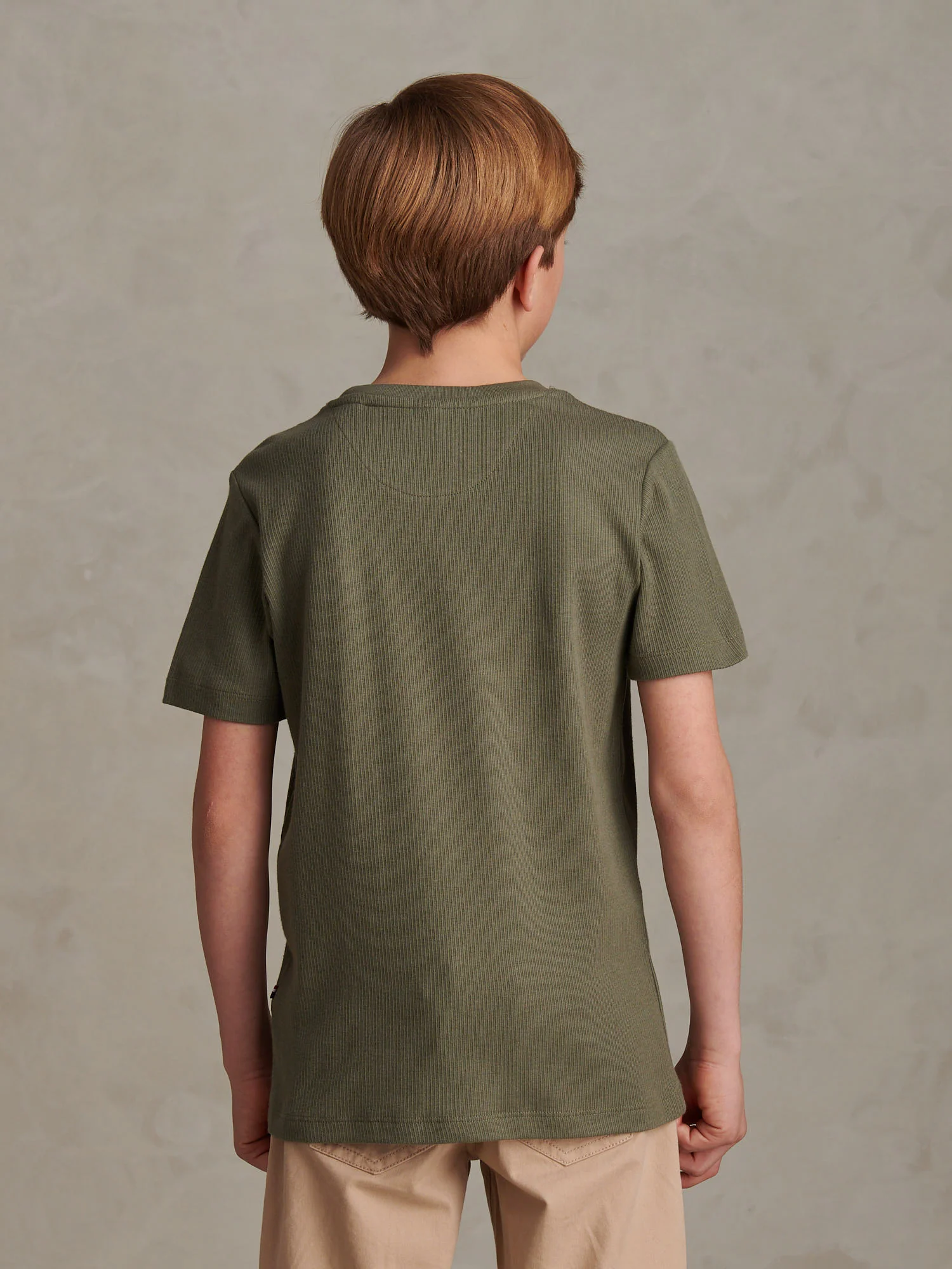 Boys Vertical Texture T-Shirt Mulled Basil - Image 4