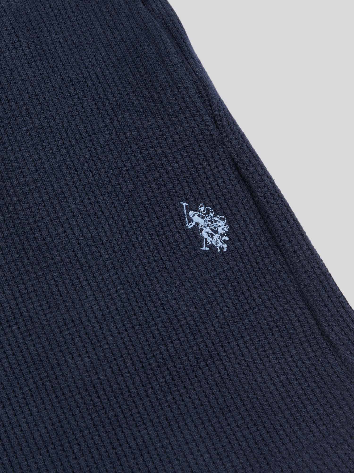 Boys Waffle Texture Short in Dark Sapphire Navy / Moonlight Blue DHM - Image 7