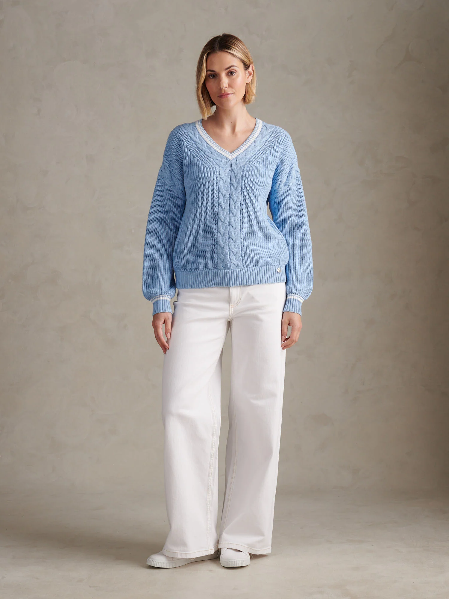 Womens Braid Cable Cricket Jumper Open Air - Image 3