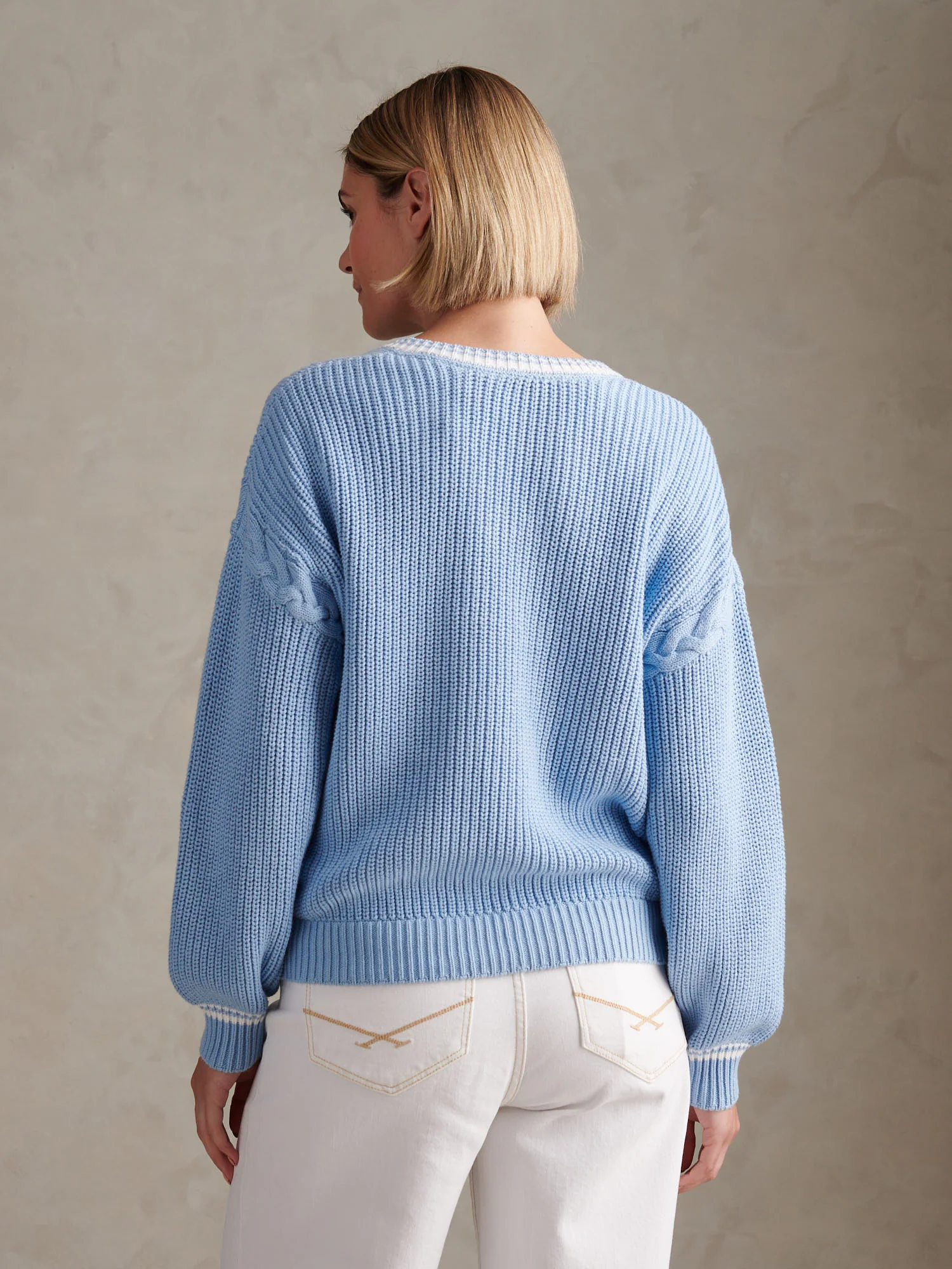 Womens Braid Cable Cricket Jumper Open Air - Image 4
