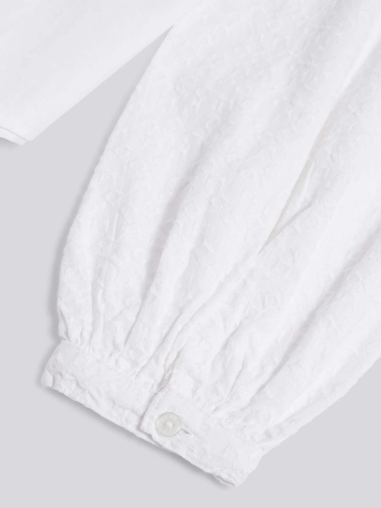 Womens Broderie Detail Loose Fit Shirt Bright White - Image 9
