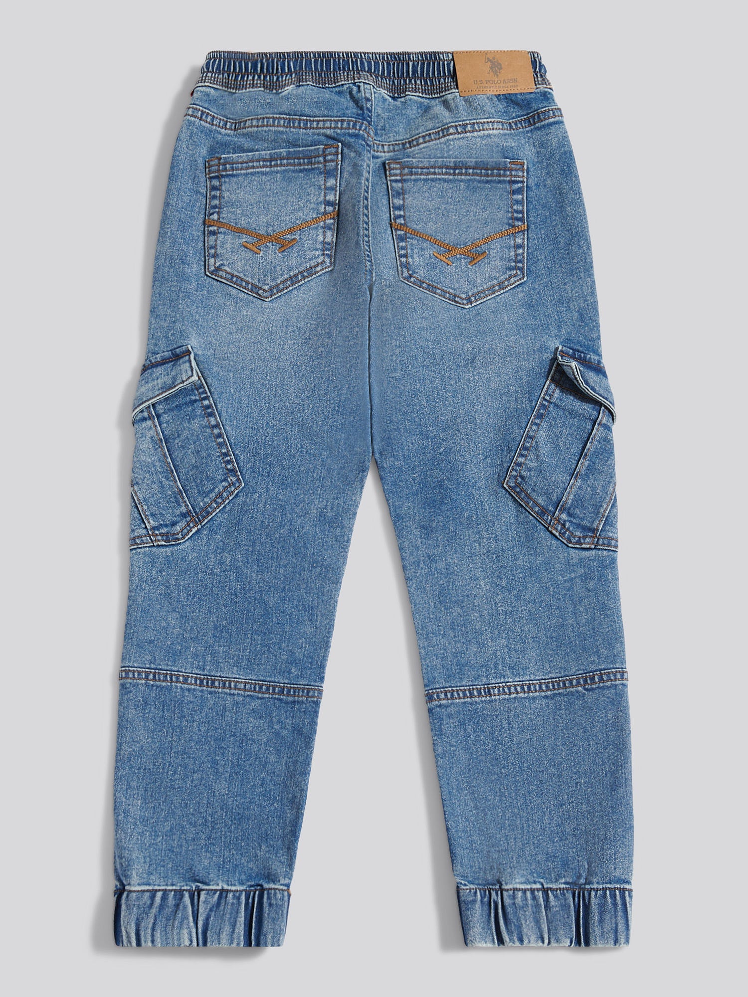 Boys Cargo Fit Stretch Jeans Worn Wash - Image 8