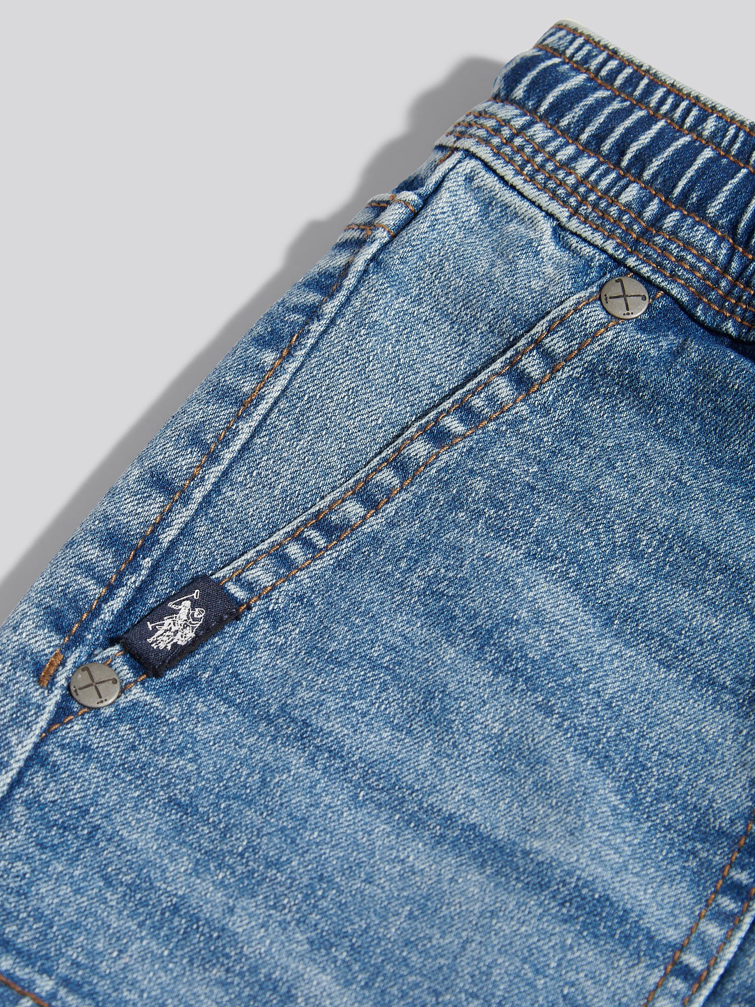 Boys Cargo Fit Stretch Jeans Worn Wash - Image 9
