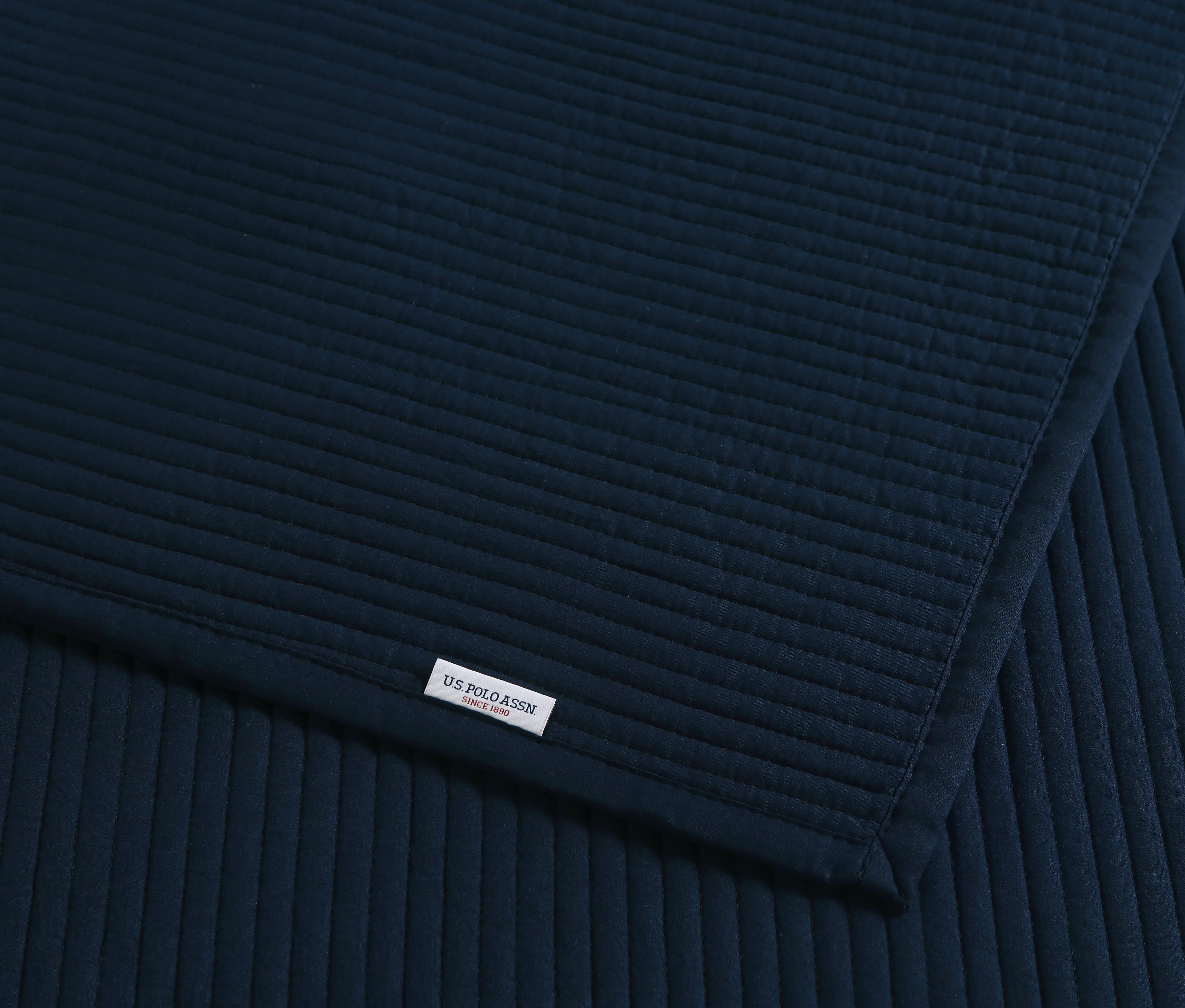 Channel Row Quilted Bedspread Navy Iris - Image 5