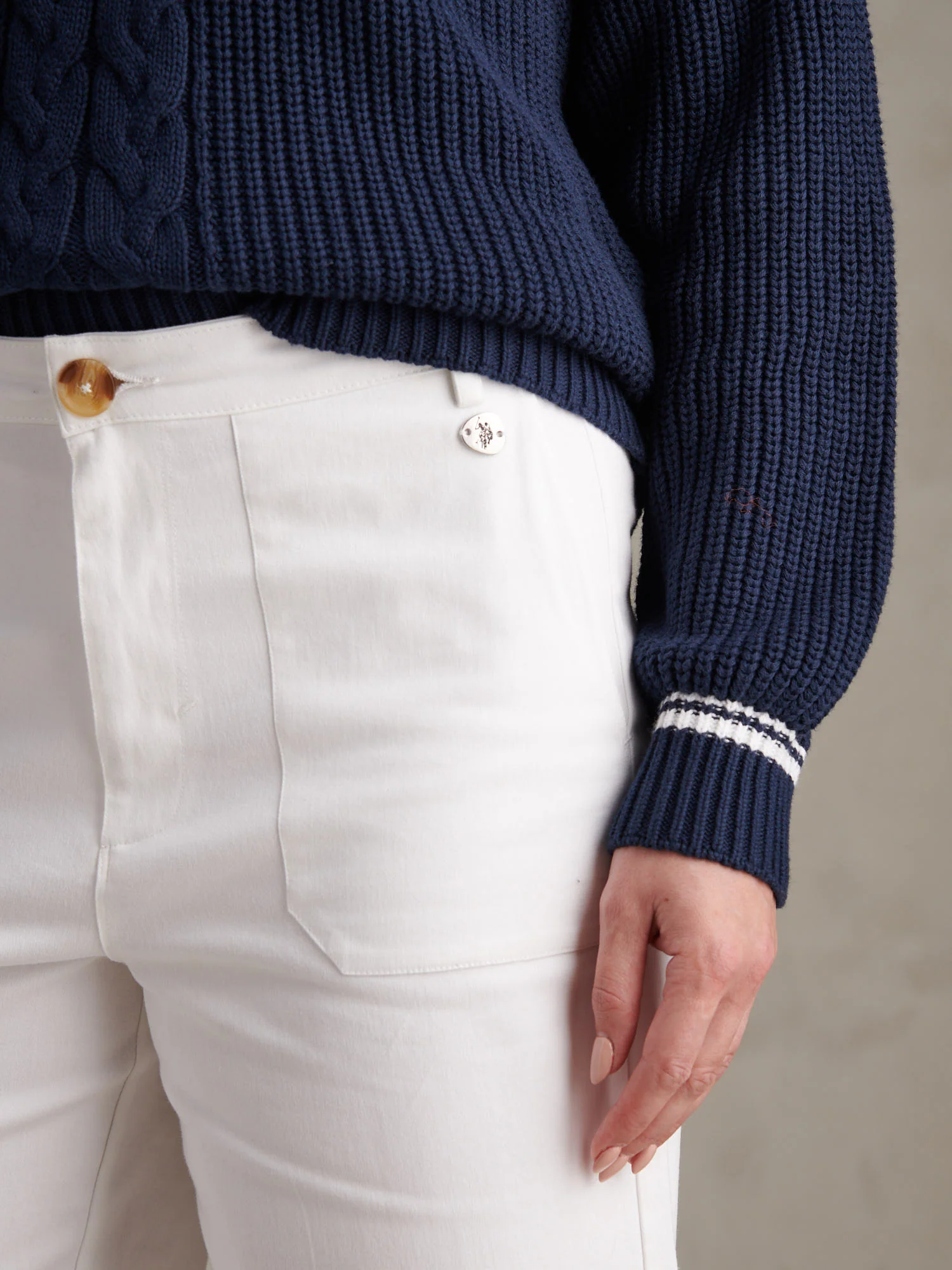 Womens Longline Chino Shorts Bright White - Image 2