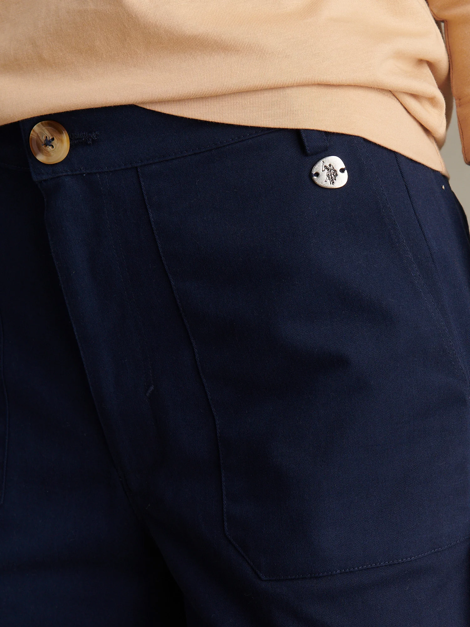 Womens Longline Chino Shorts Navy Iris - Image 2