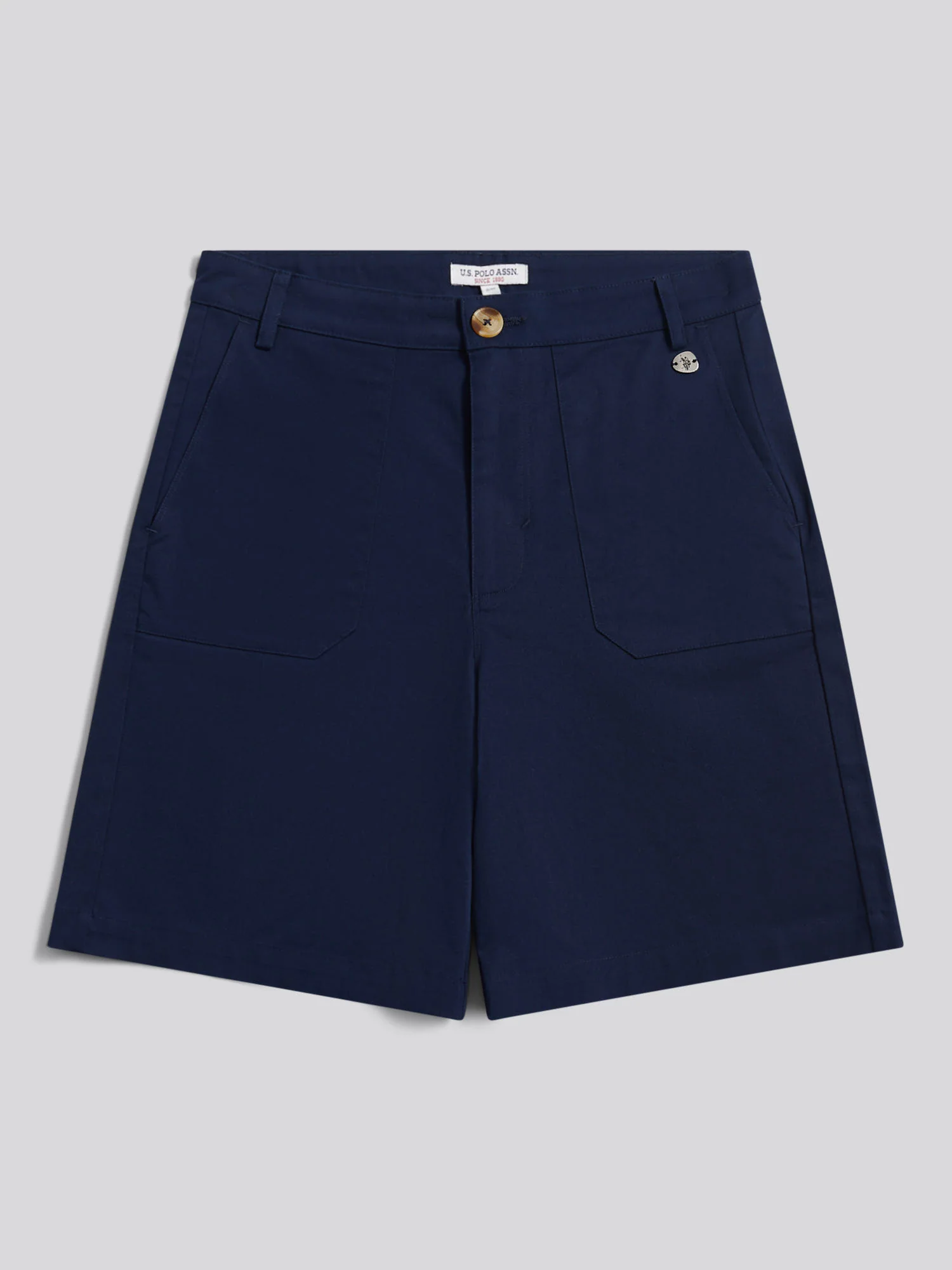 Womens Longline Chino Shorts Navy Iris - Image 6