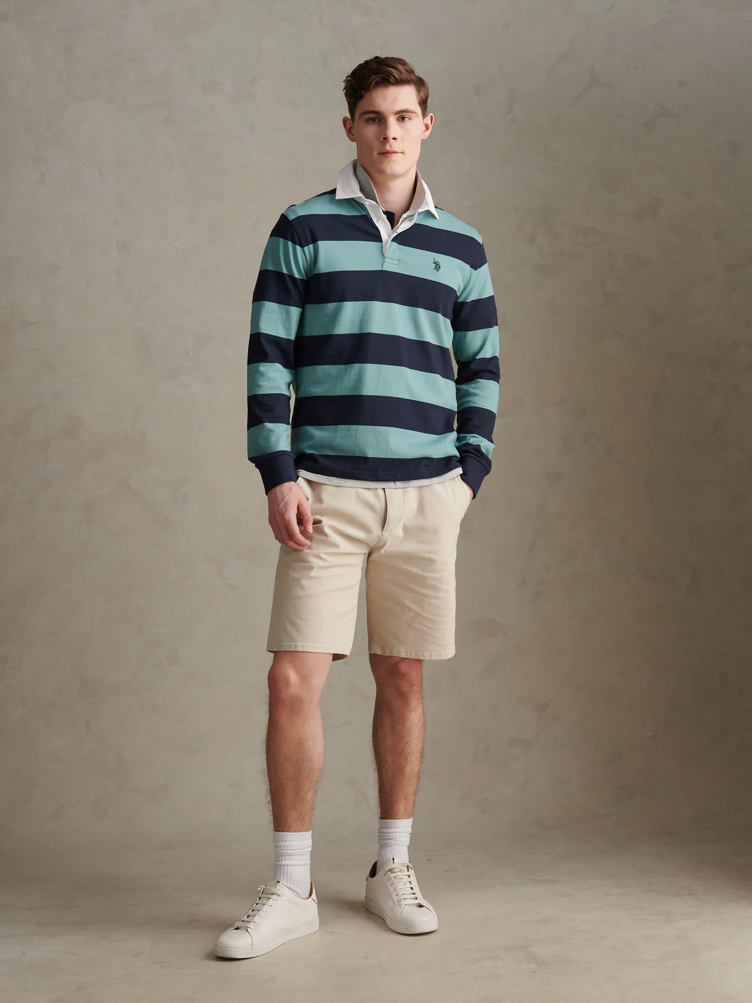 Mens Classic Stripe Rugby Shirt Arctic - Image 3