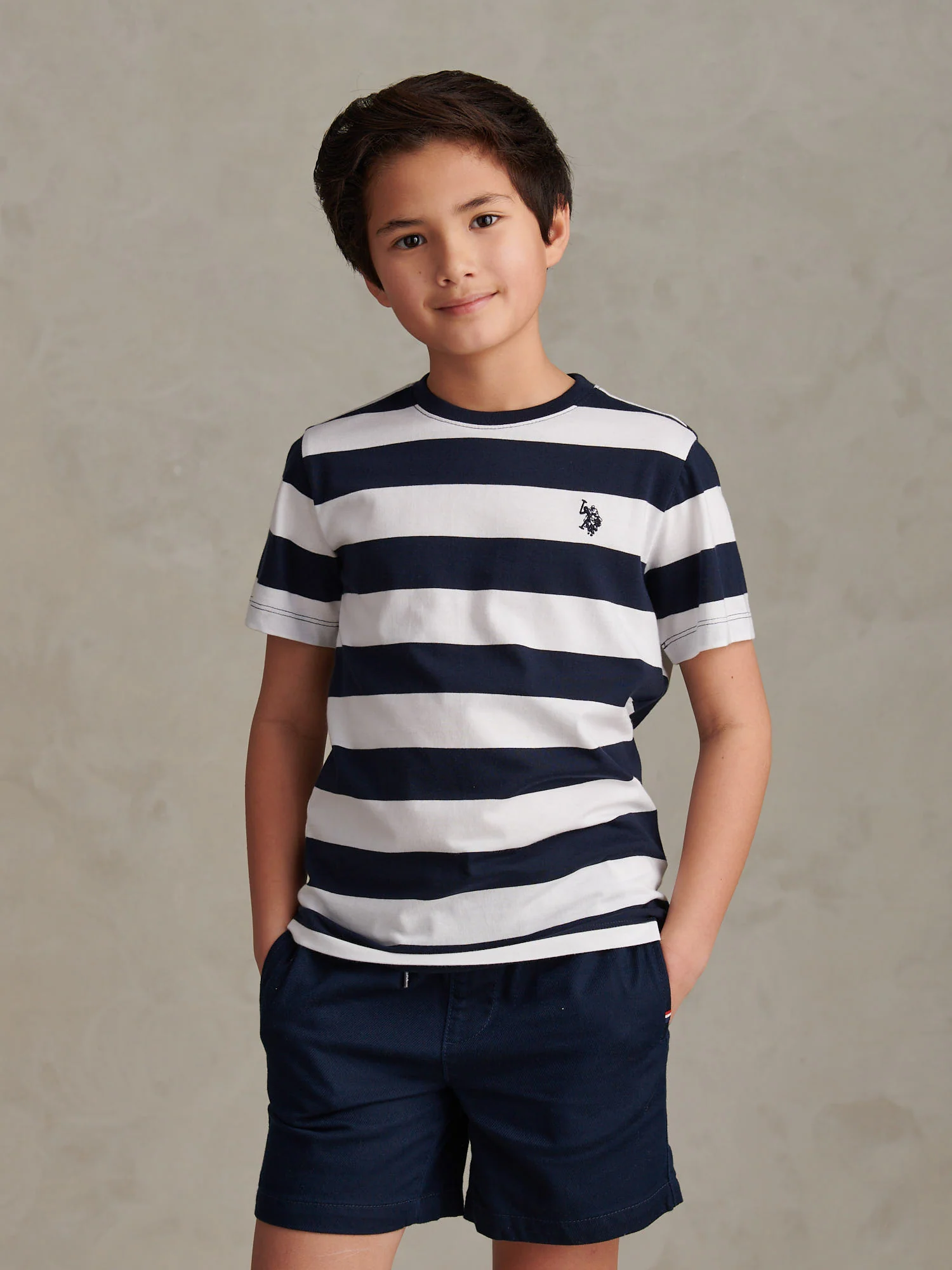 Boys Classic Stripe T-Shirt Dark Sapphire Navy