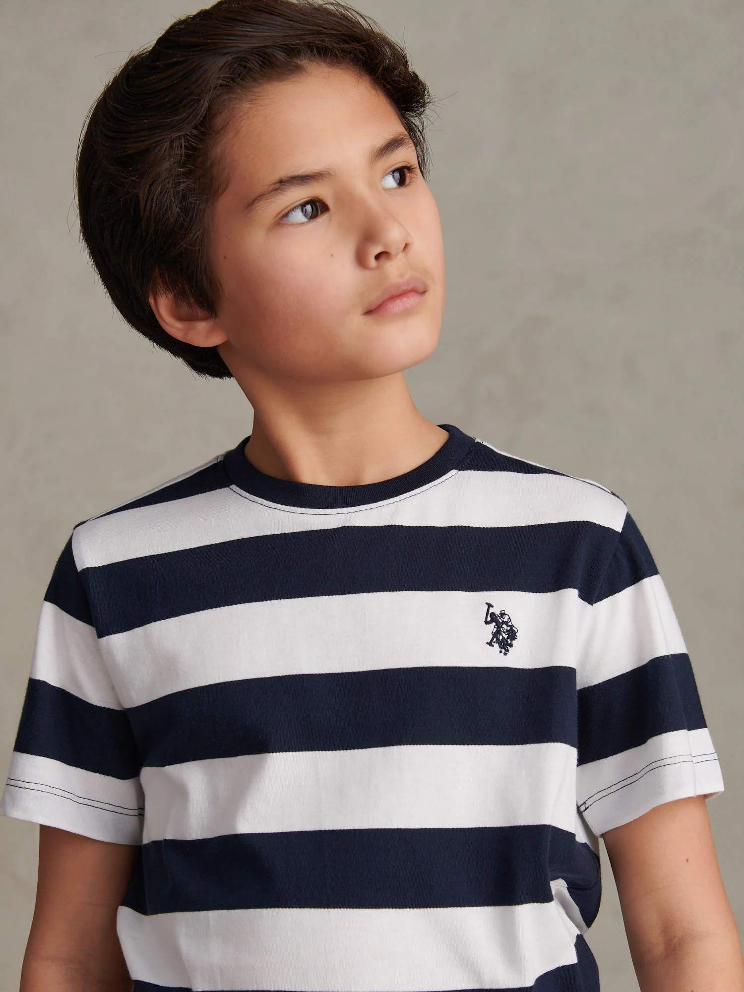 Boys Classic Stripe T-Shirt Dark Sapphire Navy - Image 2