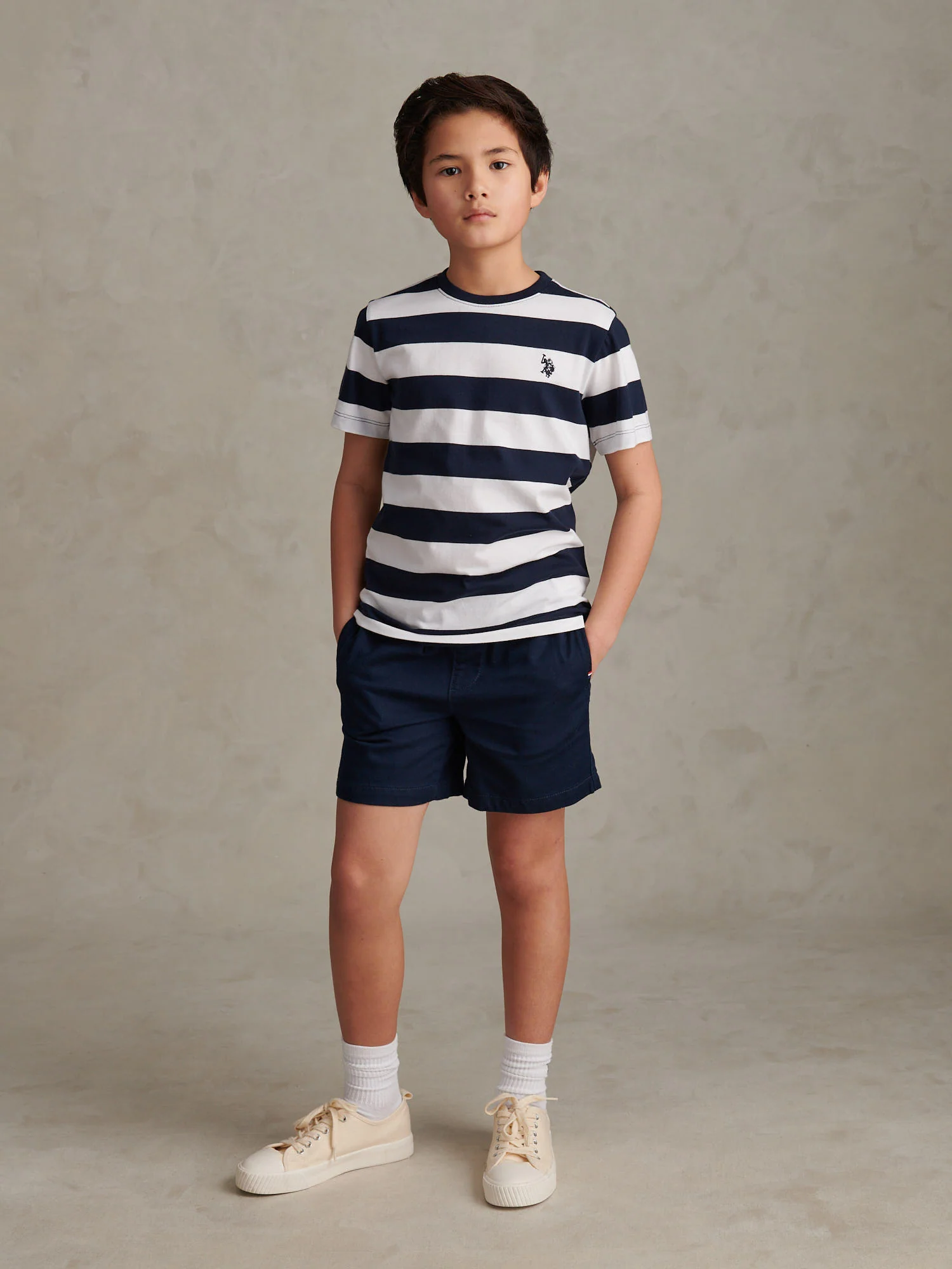 Boys Classic Stripe T-Shirt Dark Sapphire Navy - Image 3