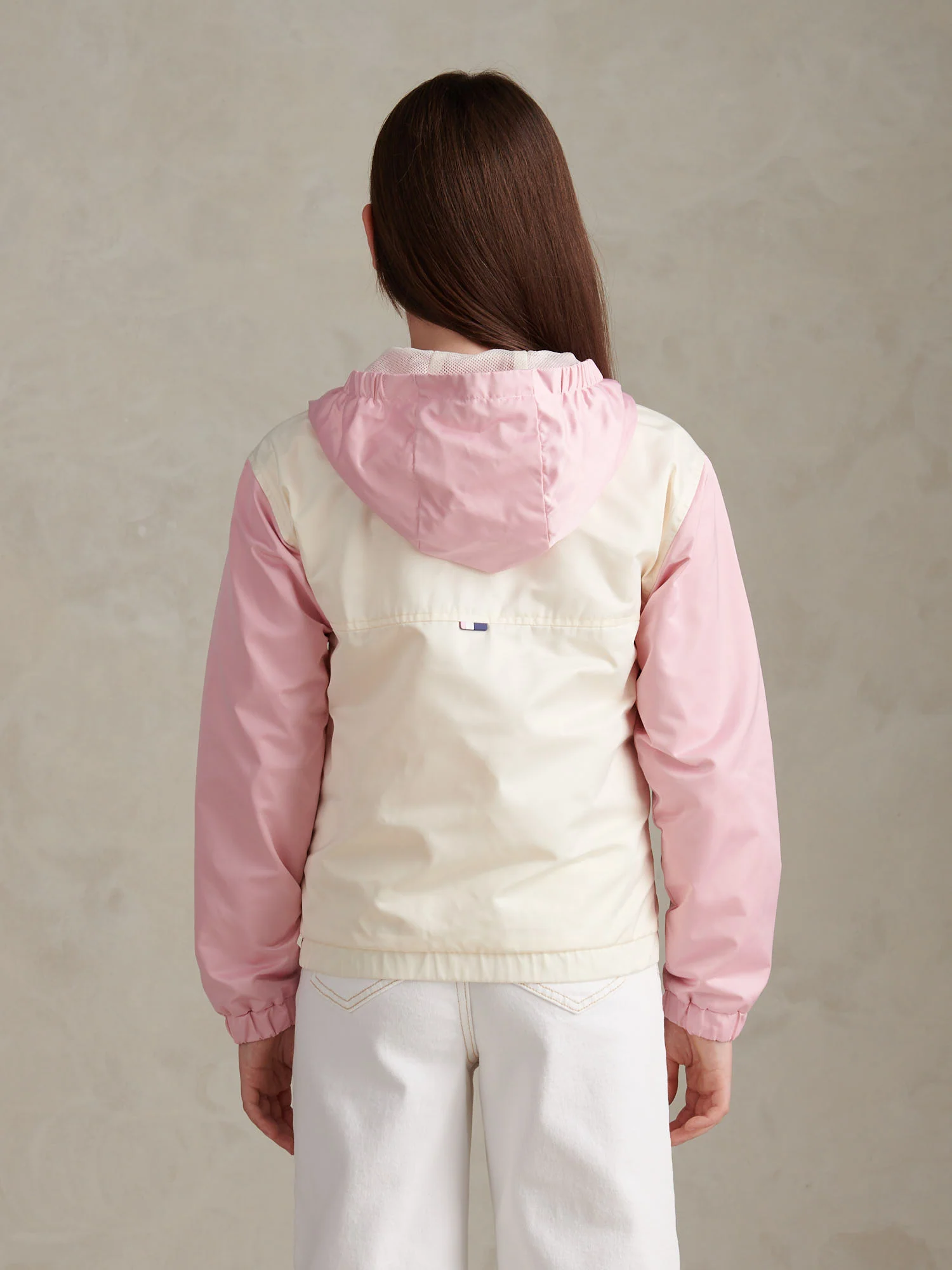 Girls Colourblock Hooded Windbreaker Marshmallow - Image 4