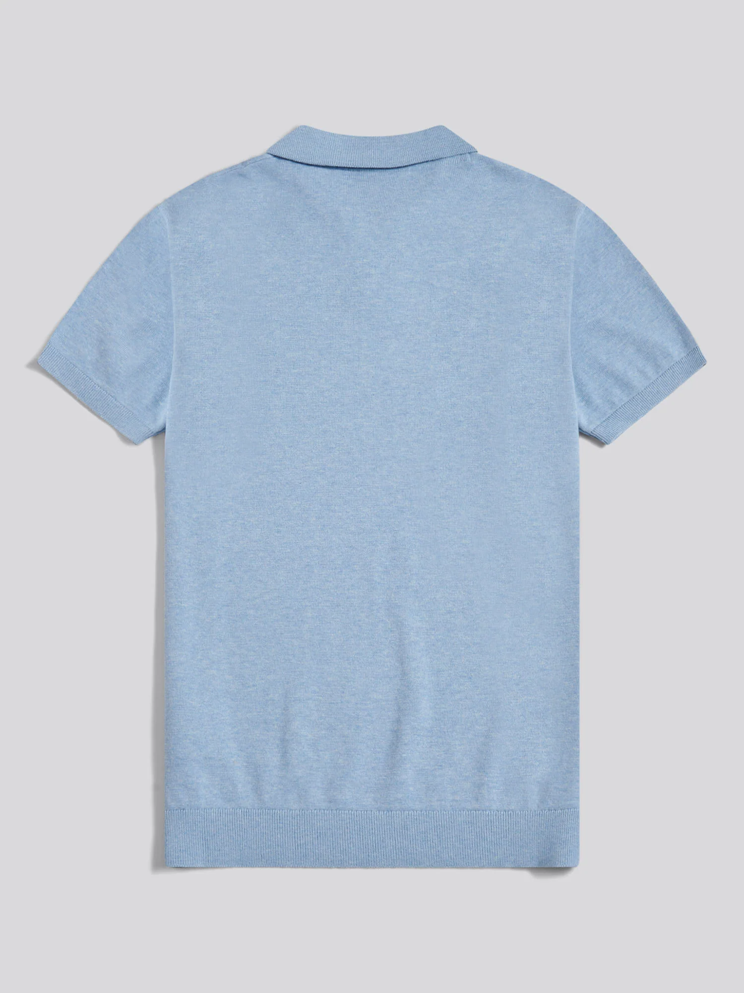 Mens Combed Cotton Double Horsemen Revere Polo Shirt Parisian Blue Marl - Image 5