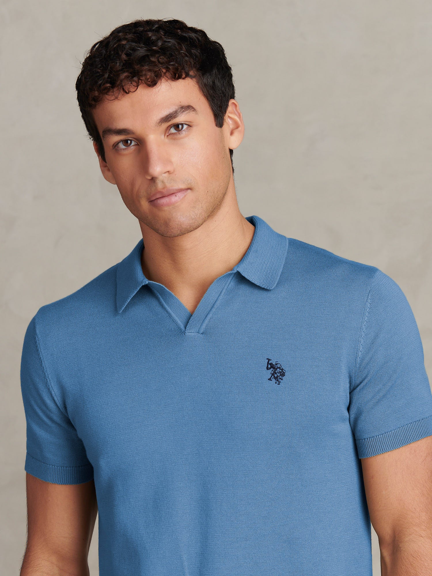 Mens Combed Cotton Double Horsemen Revere Polo Shirt Riviera - Image 2