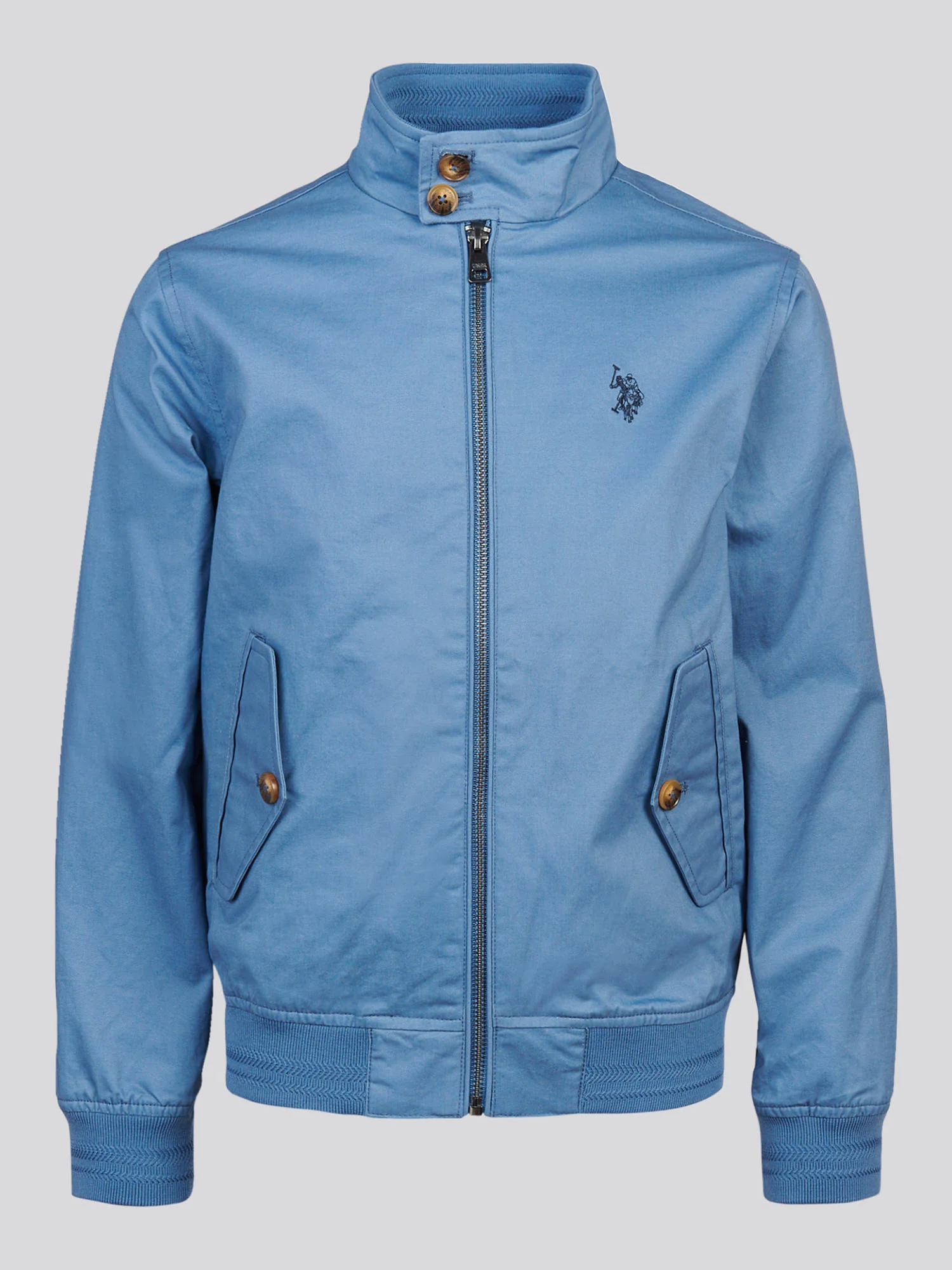 Boys Cotton Twill Harrington Jacket Blue Horizon - Image 6