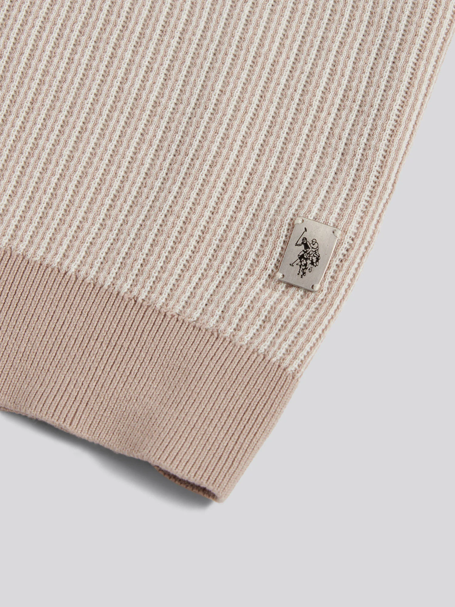 Mens Cotton Vertical Texture Knit T-Shirt Atmosphere - Image 7