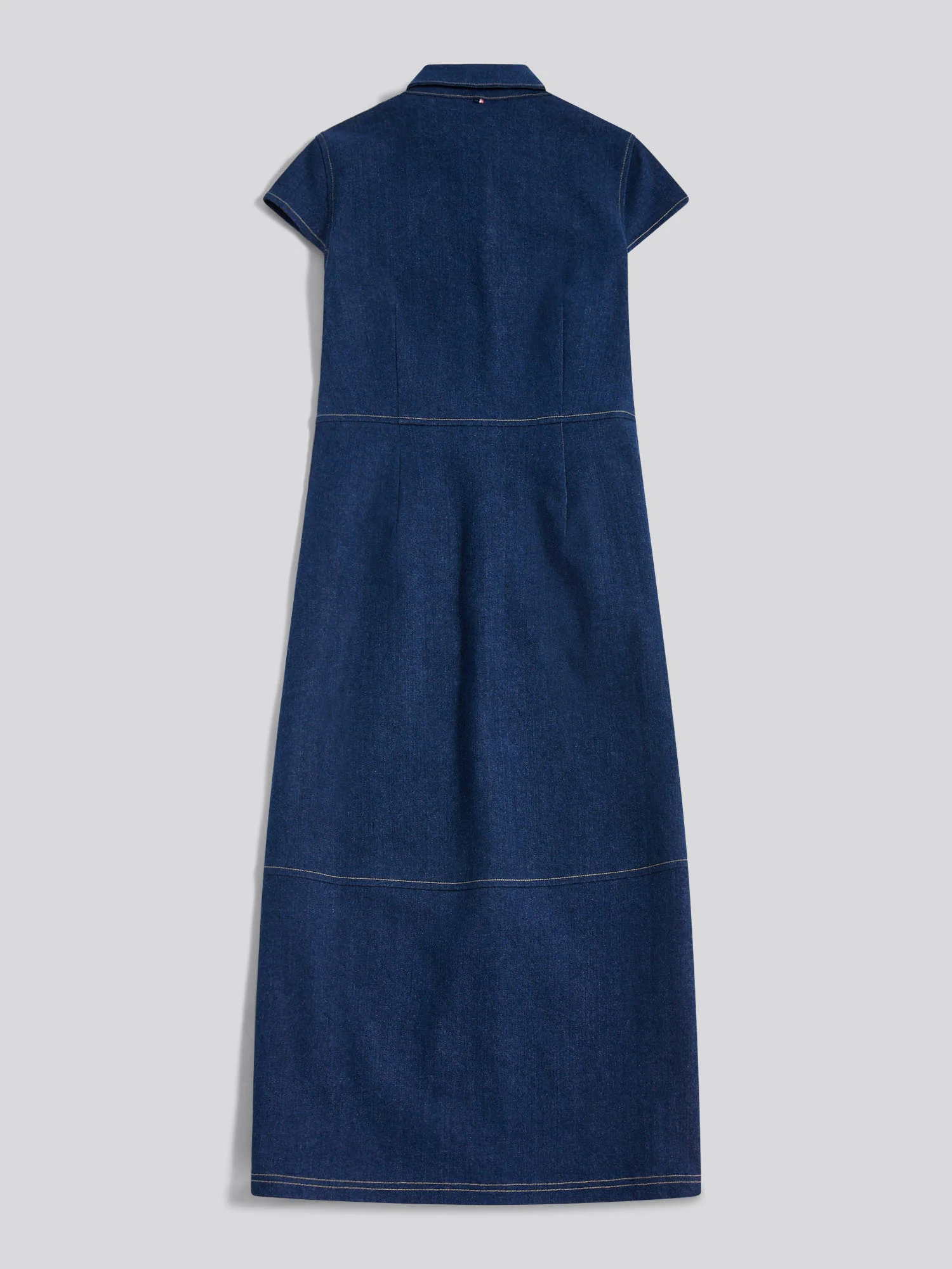 Womens Denim Midi Shirt Dress Mid Wash - Image 8
