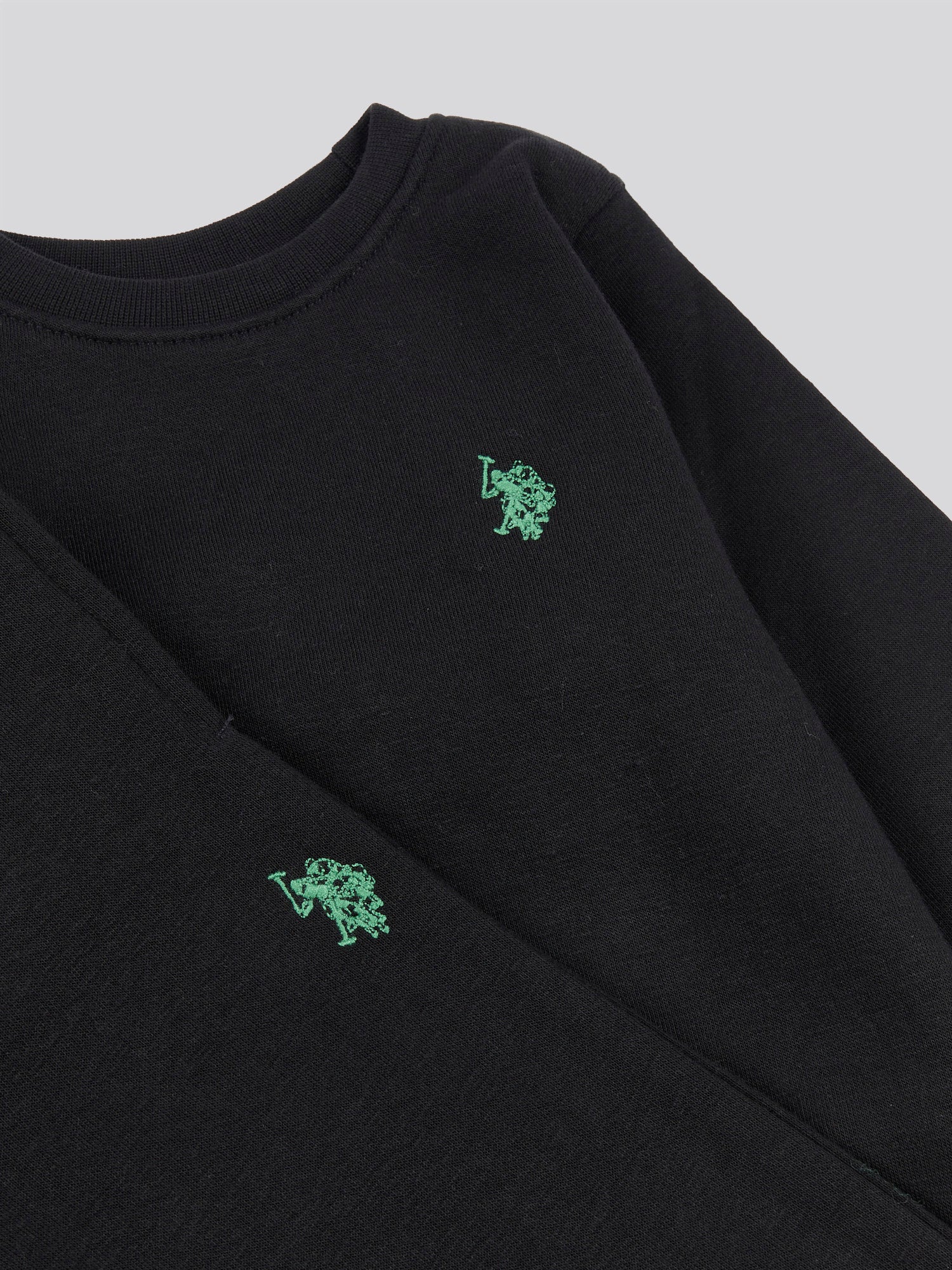 Boys Double Horsemen Crew & Jogger Set in Black - Image 3