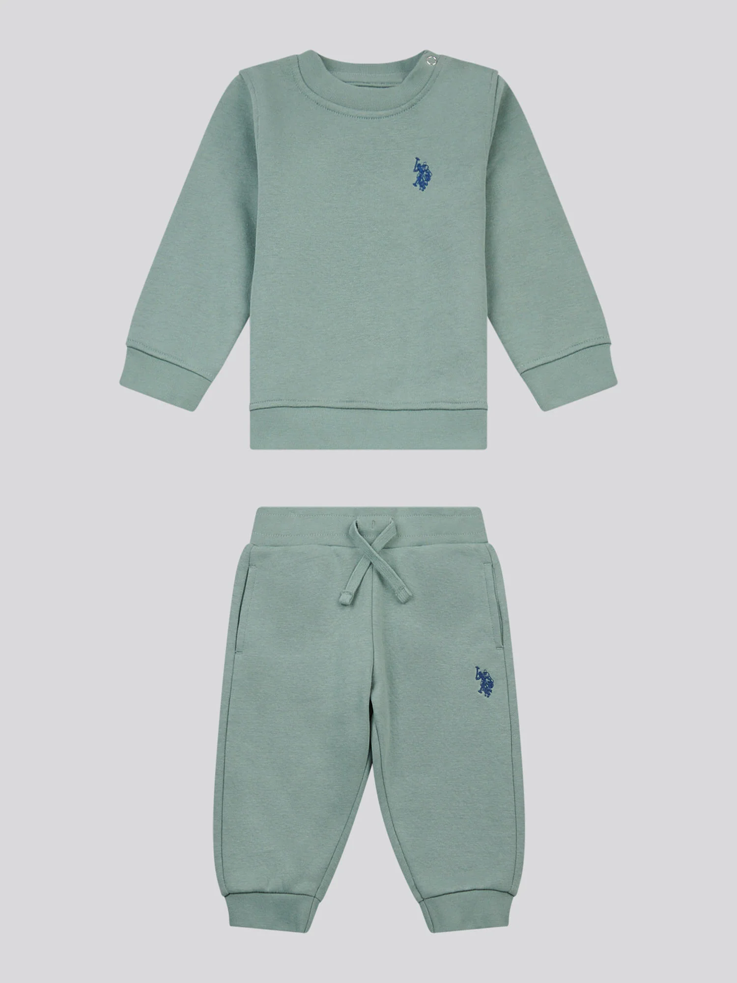 Boys Double Horsemen Crew & Jogger Set in Chinois Green - Image 5