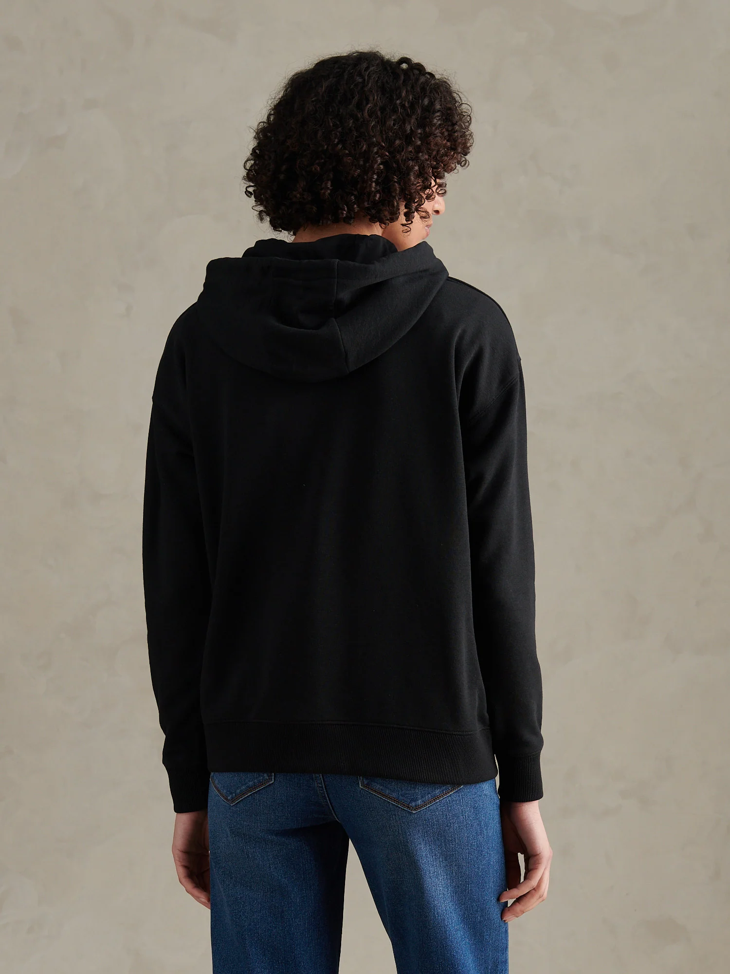 Womens Double Horsemen Logo Hoodie Black - Image 4