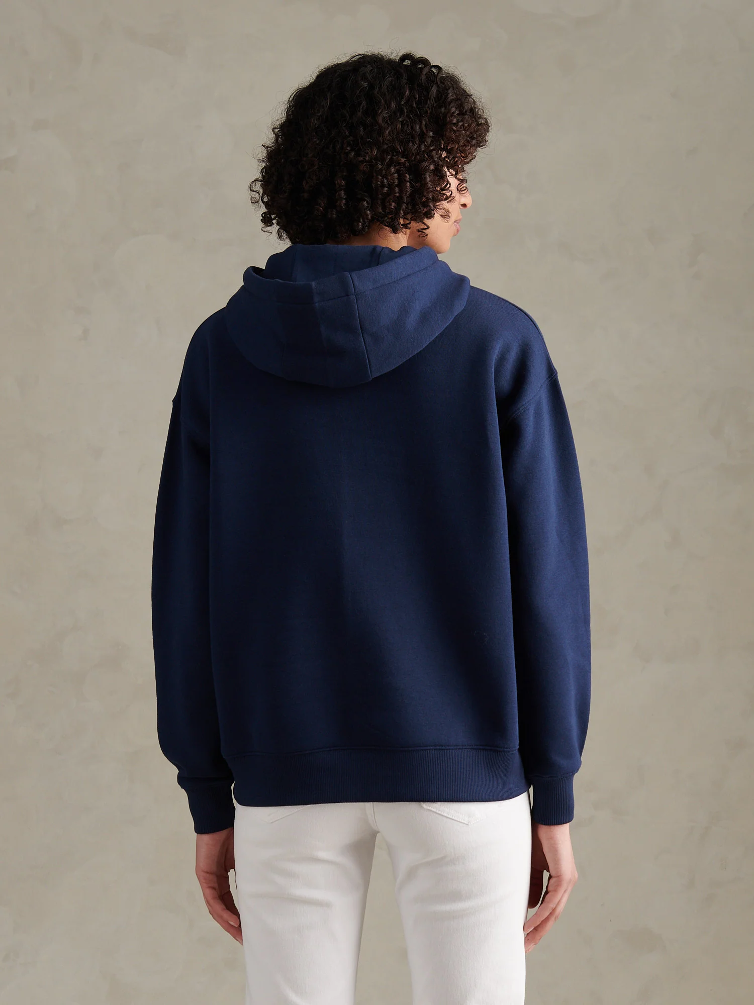 Womens Double Horsemen Hoodie Navy Iris - Image 4